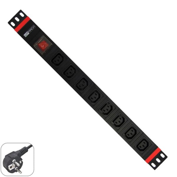 WP RACK REGUA 19" 8 TOMADAS IEC C13 PDU C/ INTERRUPTOR