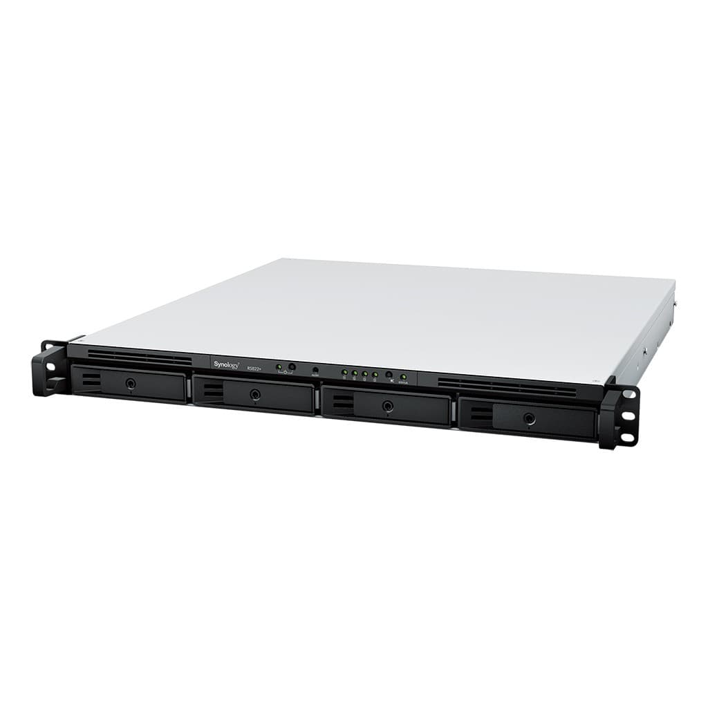 Synology RackStation RS822+ - Servidor NAS - 4 baias - montável em bastidor - SATA 6Gb/s - RAID (expansão de disco rígido) 0, 1, 5, 6, 10, JBOD - RAM 2 GB - Gigabit Ethernet - iSCSI assistência - 1U, miniatura 2