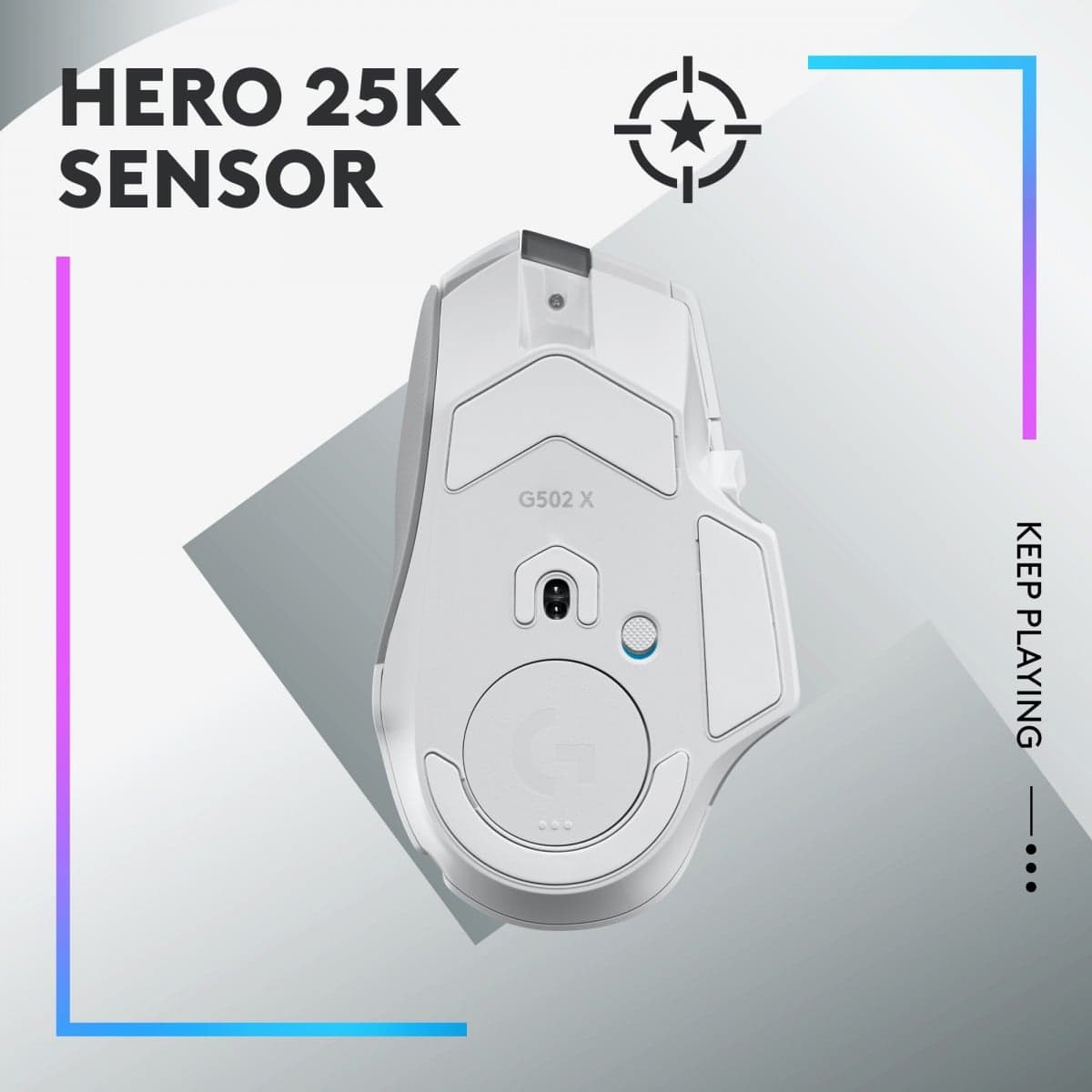 Logitech G G502 X PLUS - Rato - óptico - 11 botões - sem fios - 2.4 GHz - recetor USB Logitech LIGHTSPEED - branco, miniatura 4