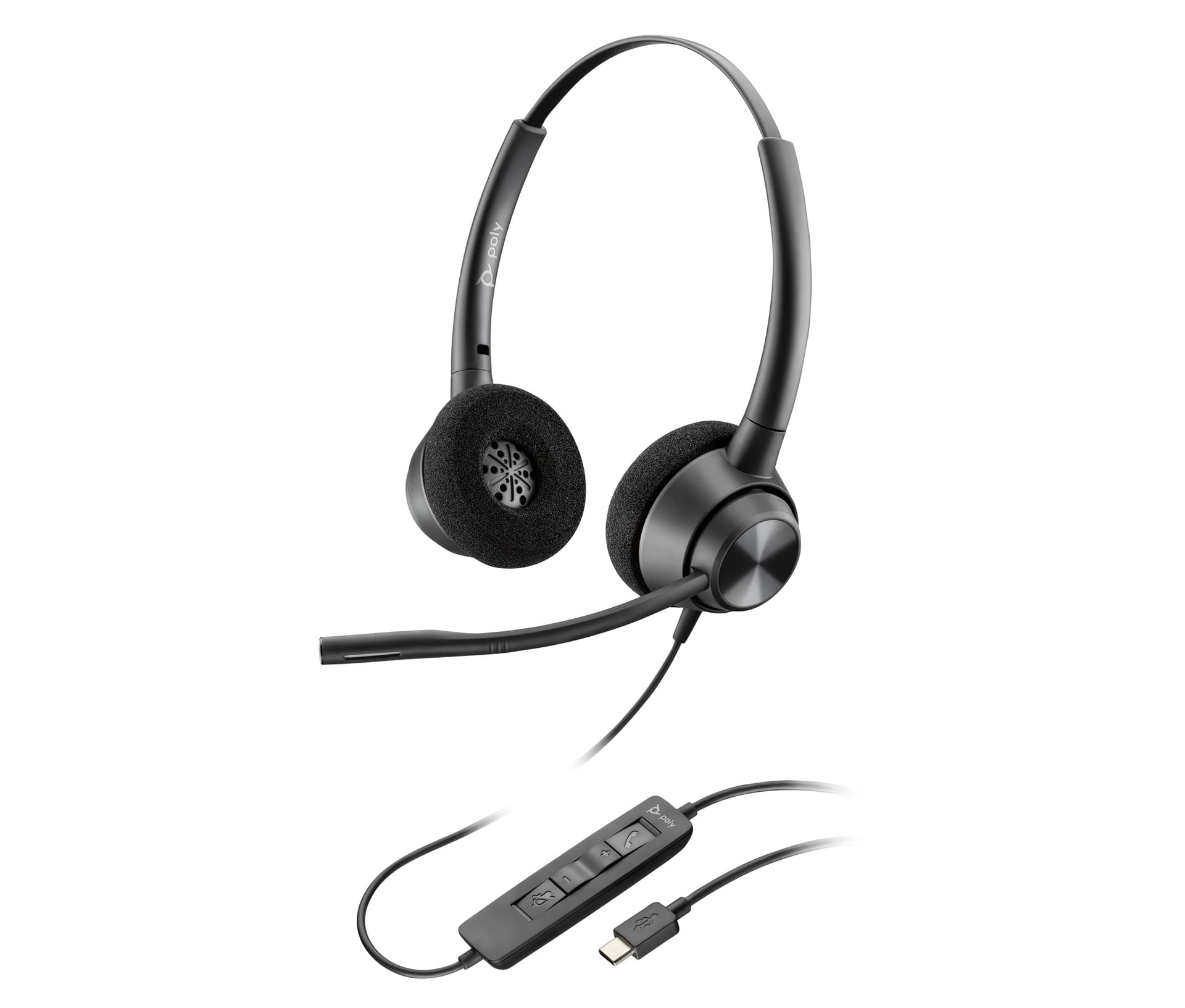 HP Poly Headset estéreo Poly EncorePro 320 com USB-C (TAA), miniatura 3