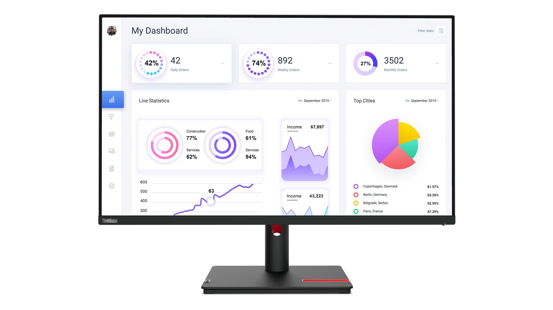 Lenovo ThinkVision T32p-30, miniatura 2