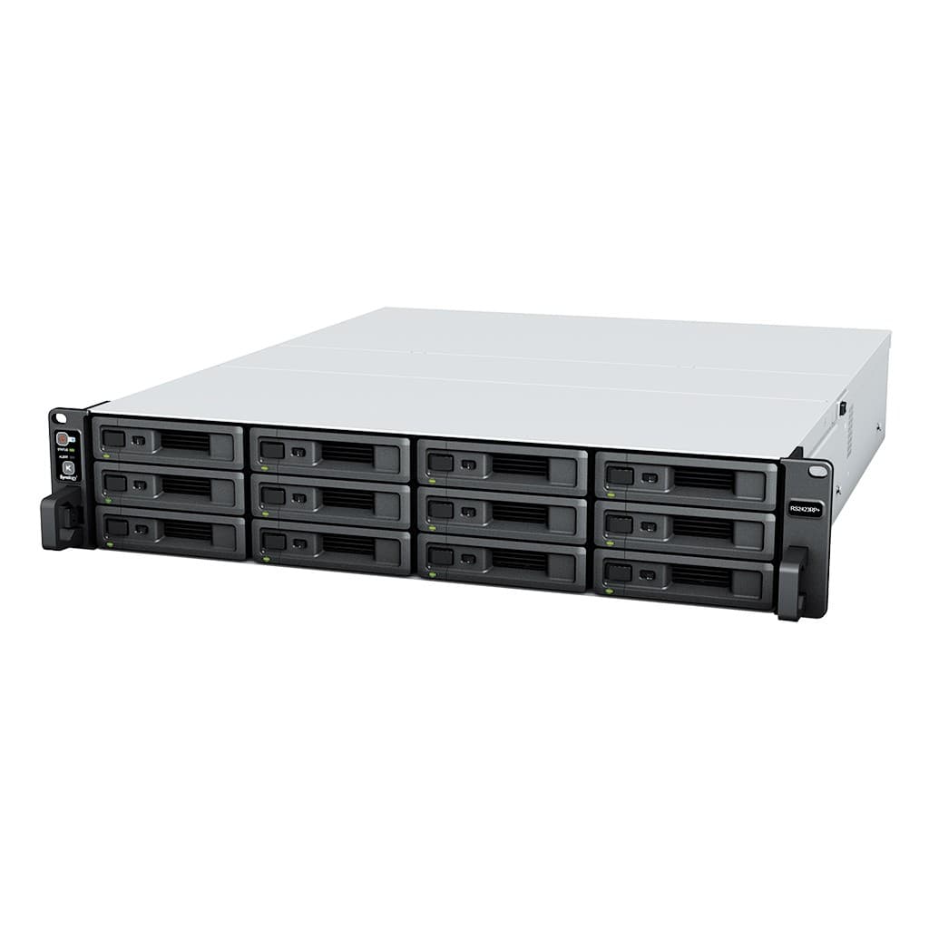 Synology RackStation RS2423+ - Servidor NAS - 12 baias - montável em bastidor - SATA 6Gb/s - RAID (expansão de disco rígido) JBOD, 0, 1, 5, 6, 10 - RAM 8 GB - Gigabit Ethernet / 10 Gigabit Ethernet - iSCSI assistência - 2U, miniatura 4