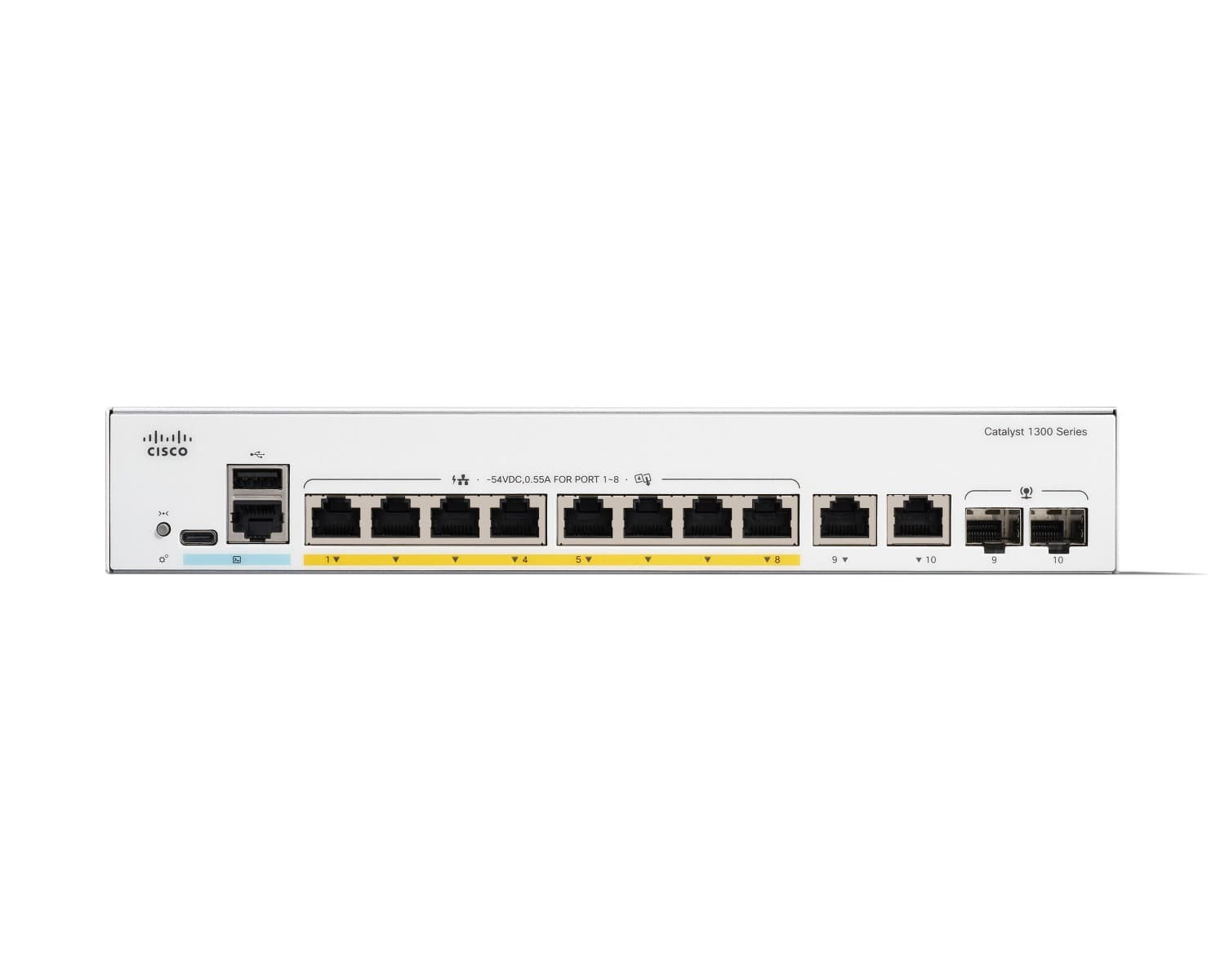 Cisco Catalyst 1300-8FP-2G - Interruptor - L3 - Administrado - 8 x 10/100/1000 (PoE+) + 2 x combo Gigabit SFP/RJ-45 - montável em trilho - PoE+ (120 W), miniatura 2
