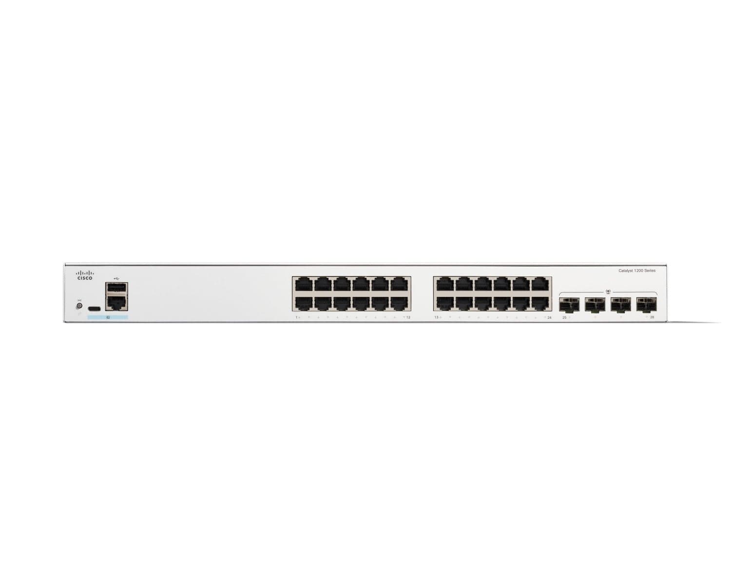 Cisco Catalyst 1200-24T-4G - Interruptor - L3 - inteligente - 24 x 10/100/1000 + 4 x Gigabit SFP - montável em trilho, miniatura 2