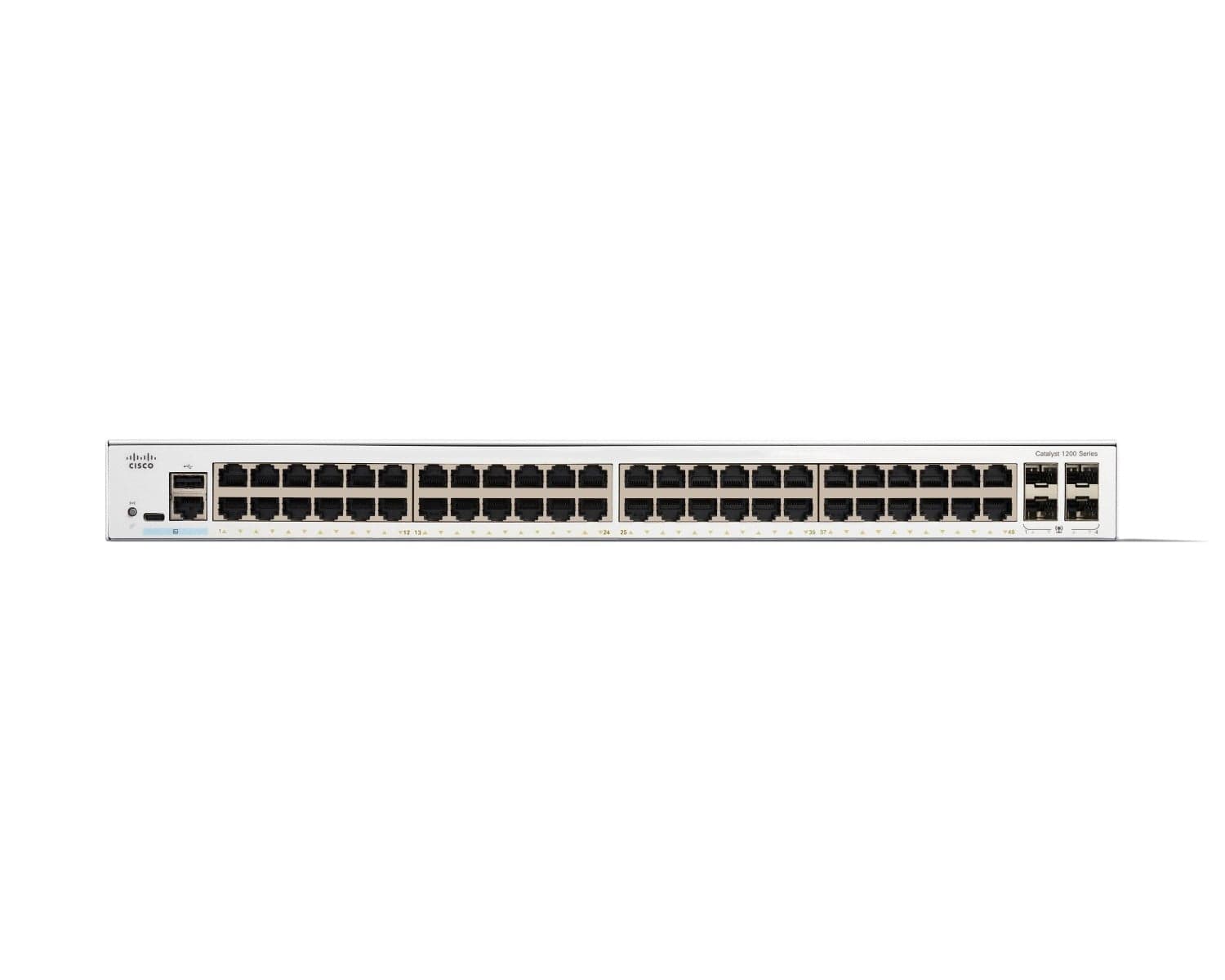 Cisco Catalyst 1200-48T-4G - Interruptor - L3 - inteligente - 48 x 10/100/1000Base-T + 4 x 1 Gigabit Ethernet SFP+ - montável em trilho, miniatura 2