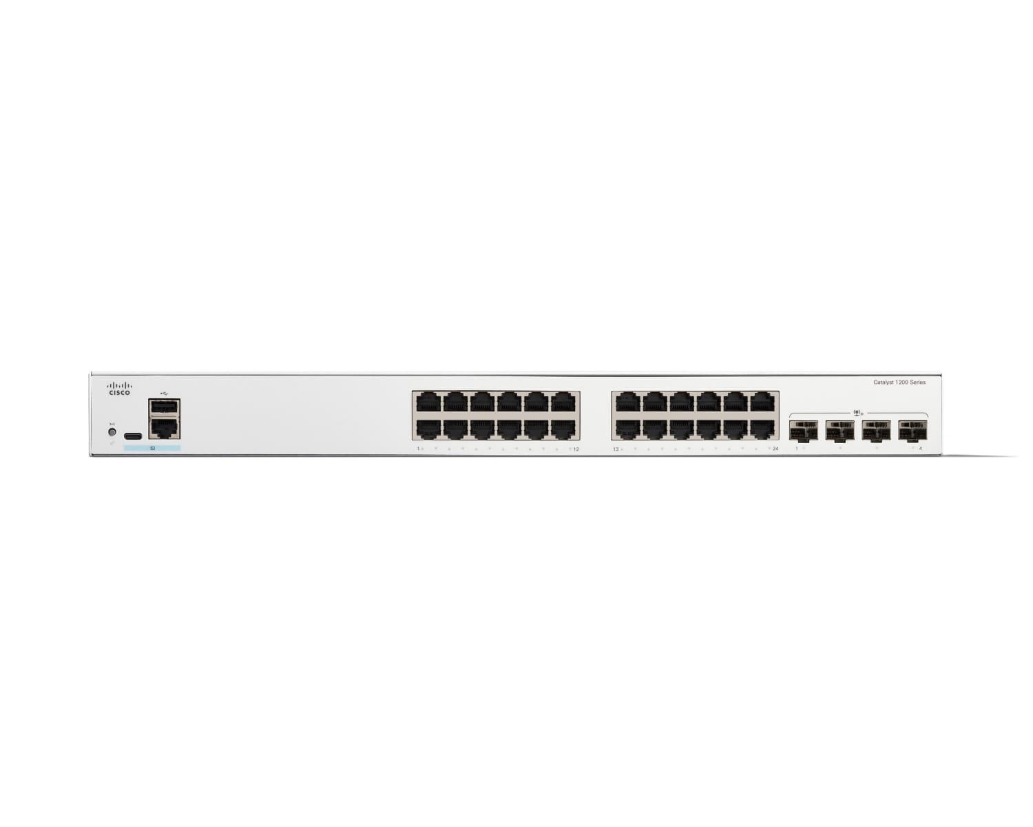 Cisco Catalyst 1200-24T-4X - Interruptor - L3 - inteligente - 24 x 10/100/1000 + 4 x 10Gb Ethernet SFP+ - montável em trilho, miniatura 2