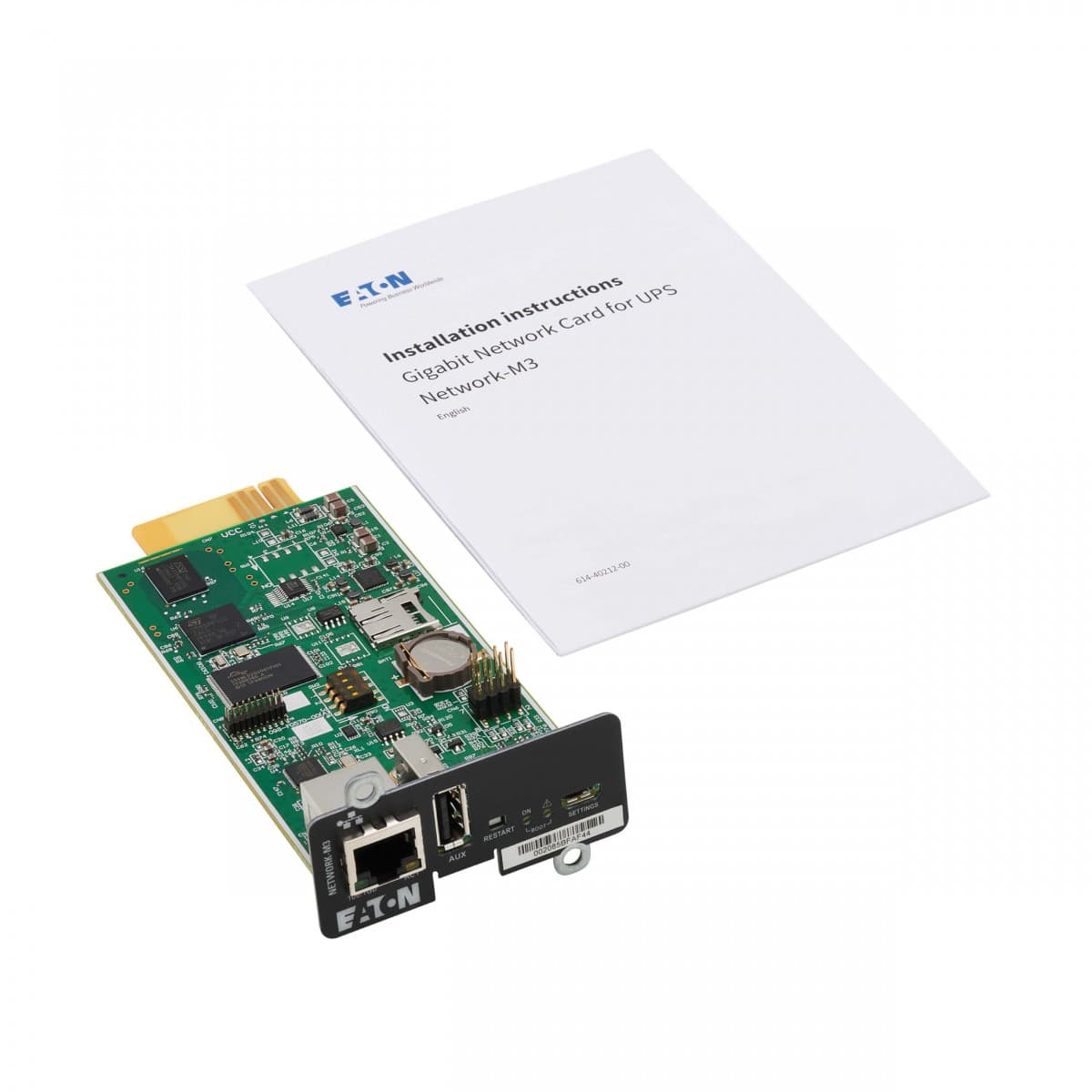 Eaton Cybersecure Gigabit NETWORK-M3 Card for UPS and PDU - Adaptador de gestão remota - Gigabit Ethernet x 1 - para P/N: 5PX3000IRTNG2, 9PX1500RT-L, 9PX2000RT-L, 9PX2200GRT-L, 9PX3000GRT-L, 9PX3000RT-L, miniatura 9