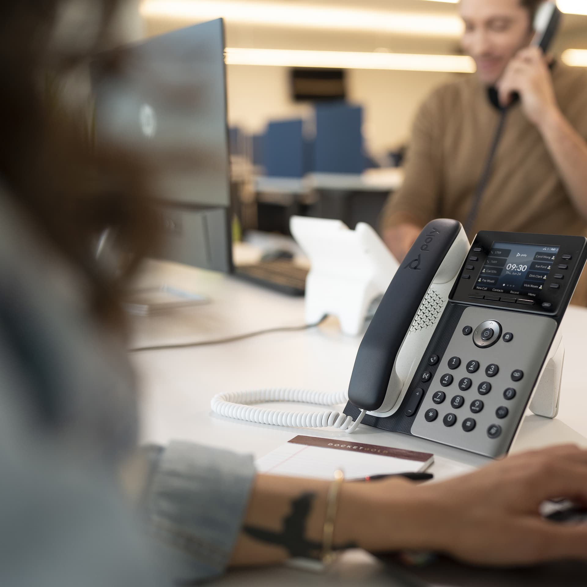 HP Poly Telefone IP Poly Edge E350 com PoE, miniatura 3