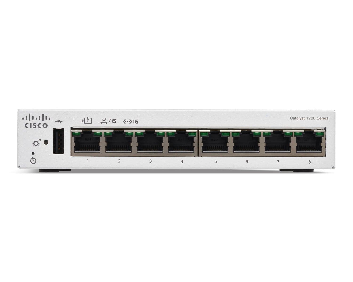 Cisco Catalyst 1200-8T-D - Interruptor - Ethernet Gigabit - L3 - inteligente - 8 x 10/100/1000 - desktop - PoE (67 W), miniatura 2