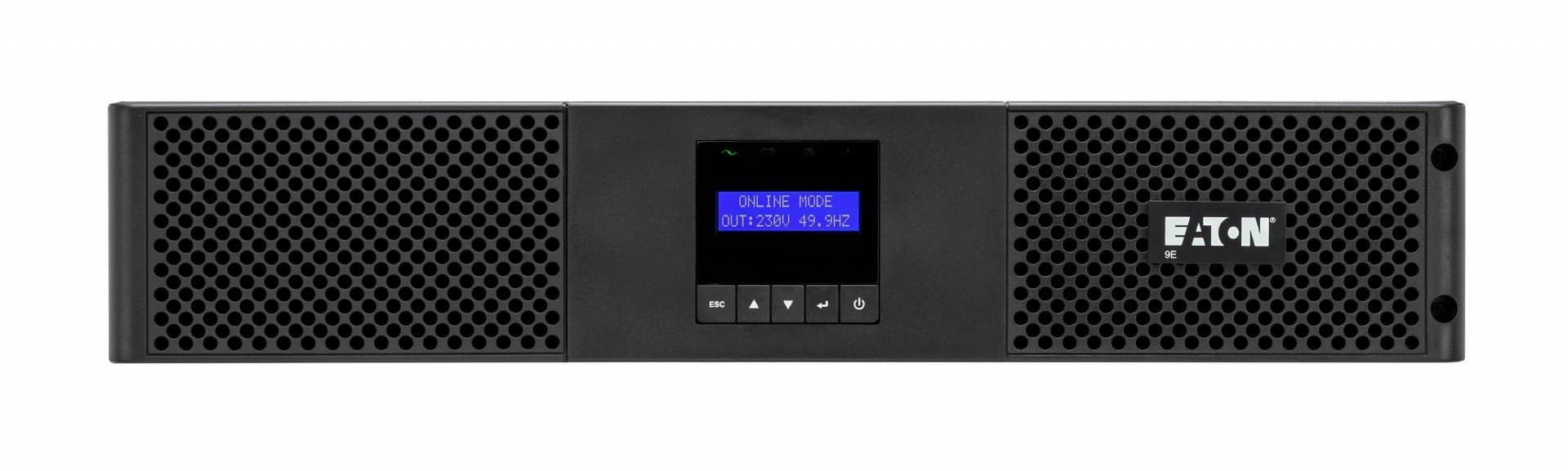 Eaton 9E - UPS (montável em bastidor / externo) - AC 200/220/230/240 V - 1800 watt - 2000 VA - 1 fase - 6 bateria x - ácido de chumbo - 7 Ah - RS-232, USB - conectores de saída: 6 - 2U - 19" - preto, miniatura 2