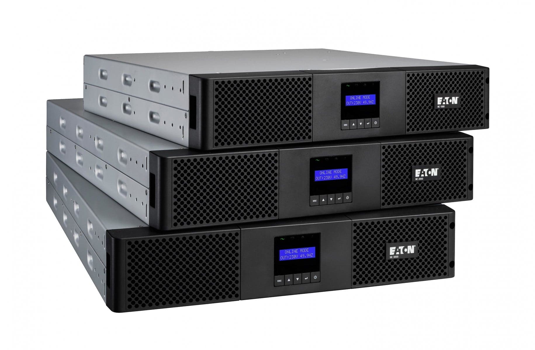 Eaton 9E - UPS (montável em bastidor / externo) - AC 200/220/230/240 V - 2700 watt - 3000 VA - 1 fase - 6 bateria x - ácido de chumbo - 9 Ah - RS-232, USB - conectores de saída: 7 - 2U - 19" - preto, miniatura 7