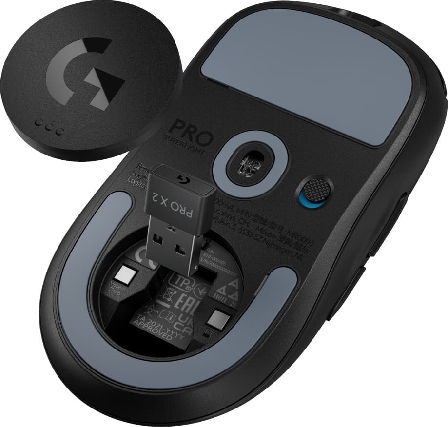 Logitech G PRO X SUPERLIGHT 2 - Rato - gaming - óptico - 5 botões - sem fios - 2.4 GHz - recetor USB Logitech LIGHTSPEED - preto, miniatura 6
