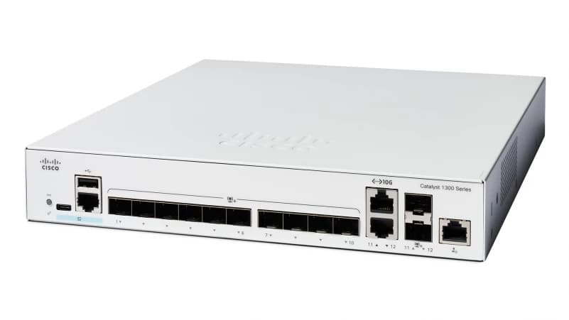 Cisco Catalyst 1300-12XS - Interruptor - L3 - inteligente - 10 x 10 Gigabit SFP+ + 2 x combo 10 Gigabit SFP+/RJ-45 - montável em trilho, miniatura 2