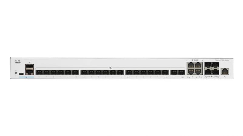 Cisco Catalyst 1300-24XS - Interruptor - L3 - inteligente - 24 x 10GBase-X + 4 x combo 10 Gigabit SFP+/RJ-45 - montável em trilho, miniatura 1