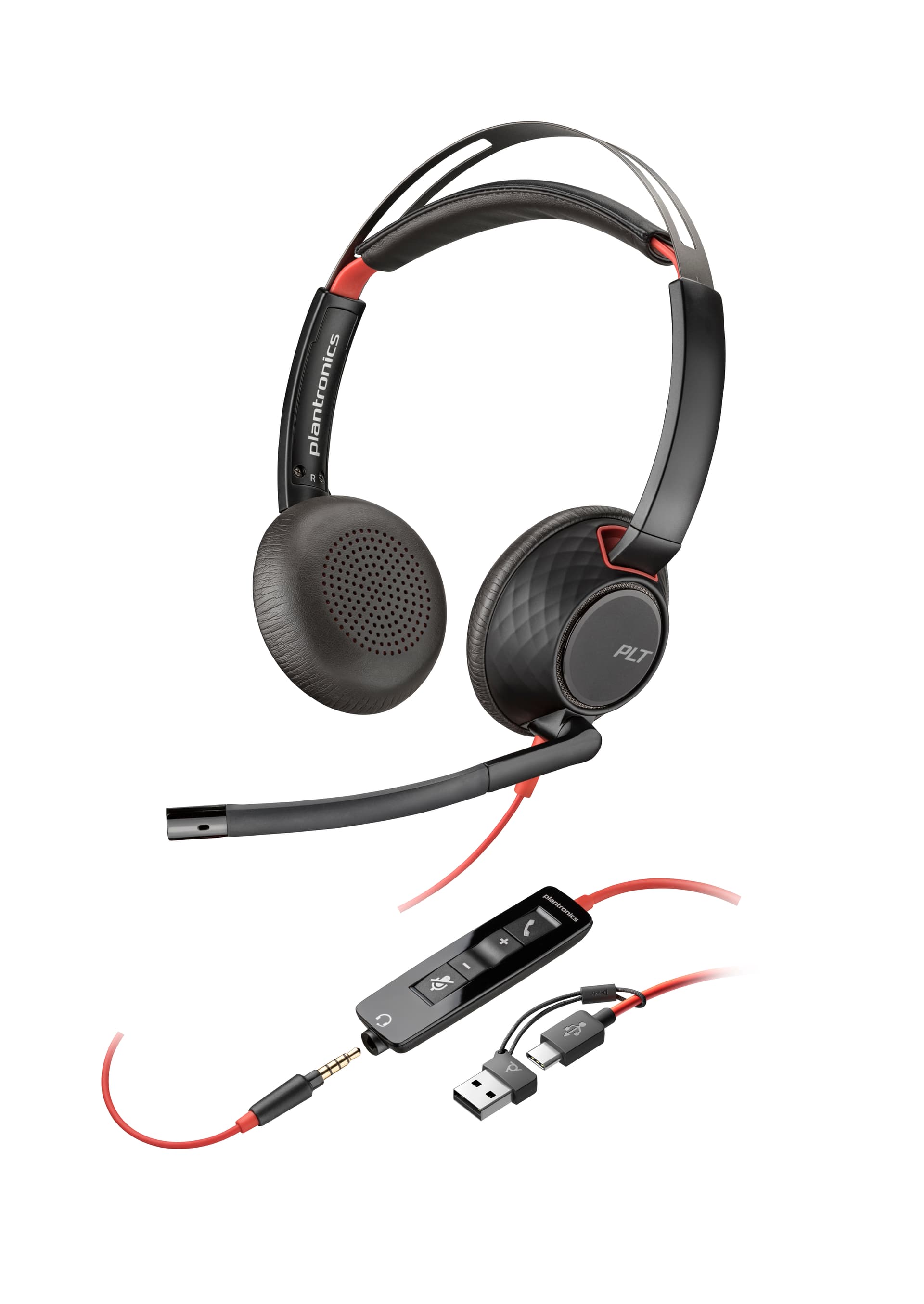 HP Poly Headset Estéreo Poly Blackwire 5220 com USB-C + Conector de 3,5 mm + Adaptador USB-C/A, miniatura 5