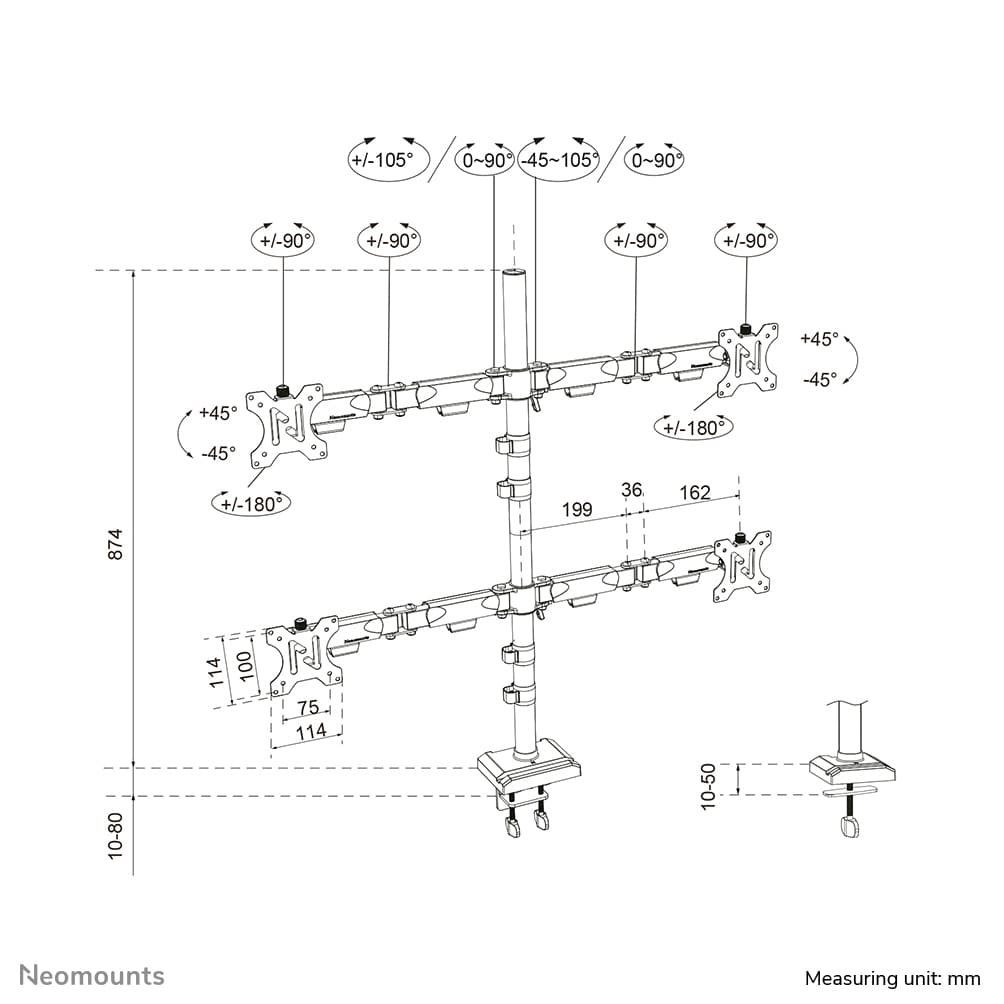 Neomounts DS60-600BL2-2, miniatura 16