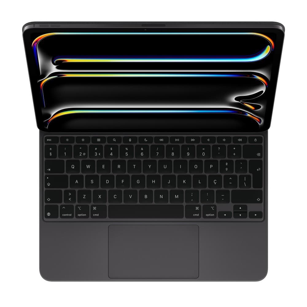 O Magic Keyboard para iPad Pro permite escrever de forma confortável: inclui um trackpad com novo design elegante e portátil: além de um descanso para o pulso em alumínio, miniatura 2