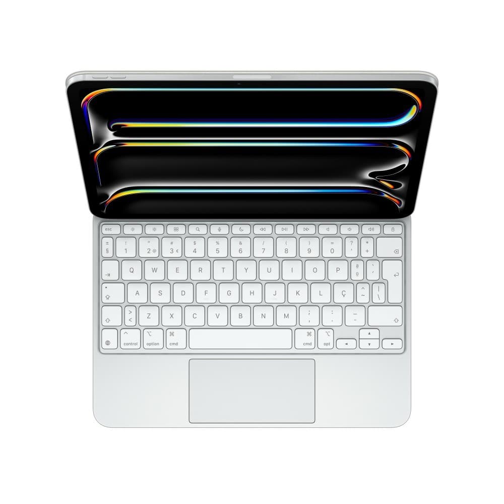 O Magic Keyboard para iPad Pro permite escrever de forma confortável: inclui um trackpad com novo design elegante e portátil: além de um descanso para o pulso em alumínio, miniatura 4