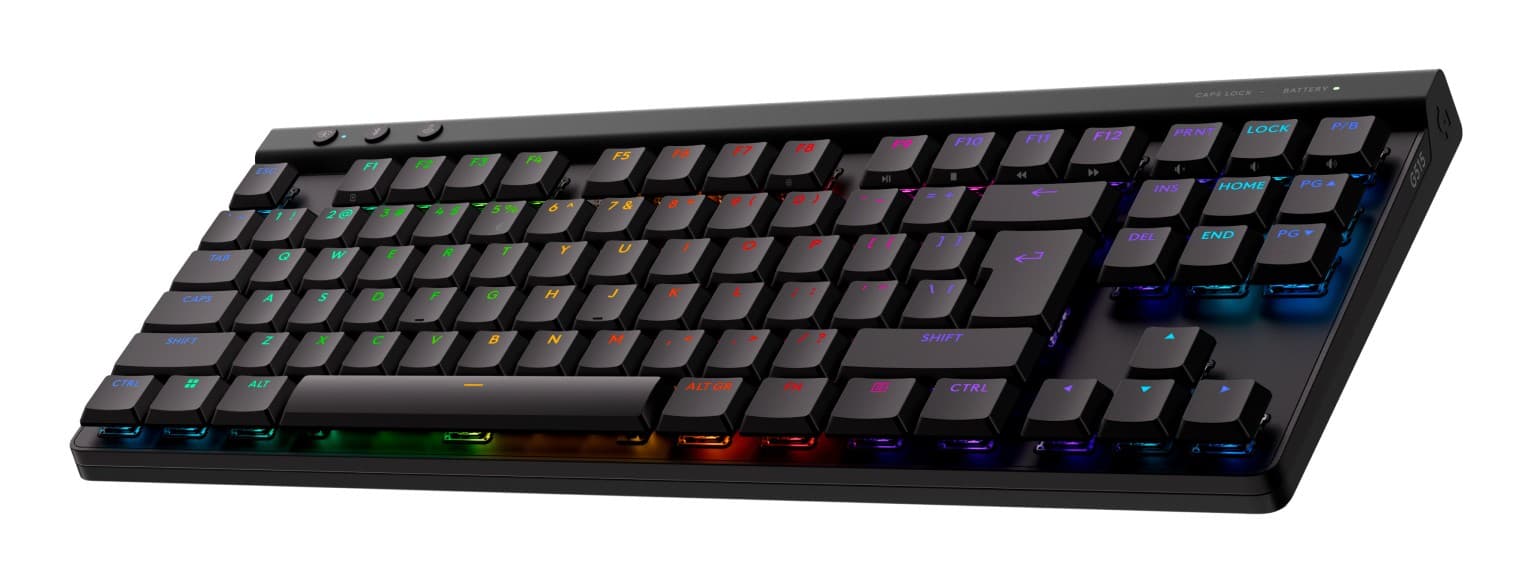 Logitech G G515 - Teclado - LIGHTSPEED - TKL - luz traseira - sem fios - 2.4 GHz, Bluetooth, USB - QWERTY - Padrão internacional americano - interruptor: GL Tactile - preto, miniatura 3