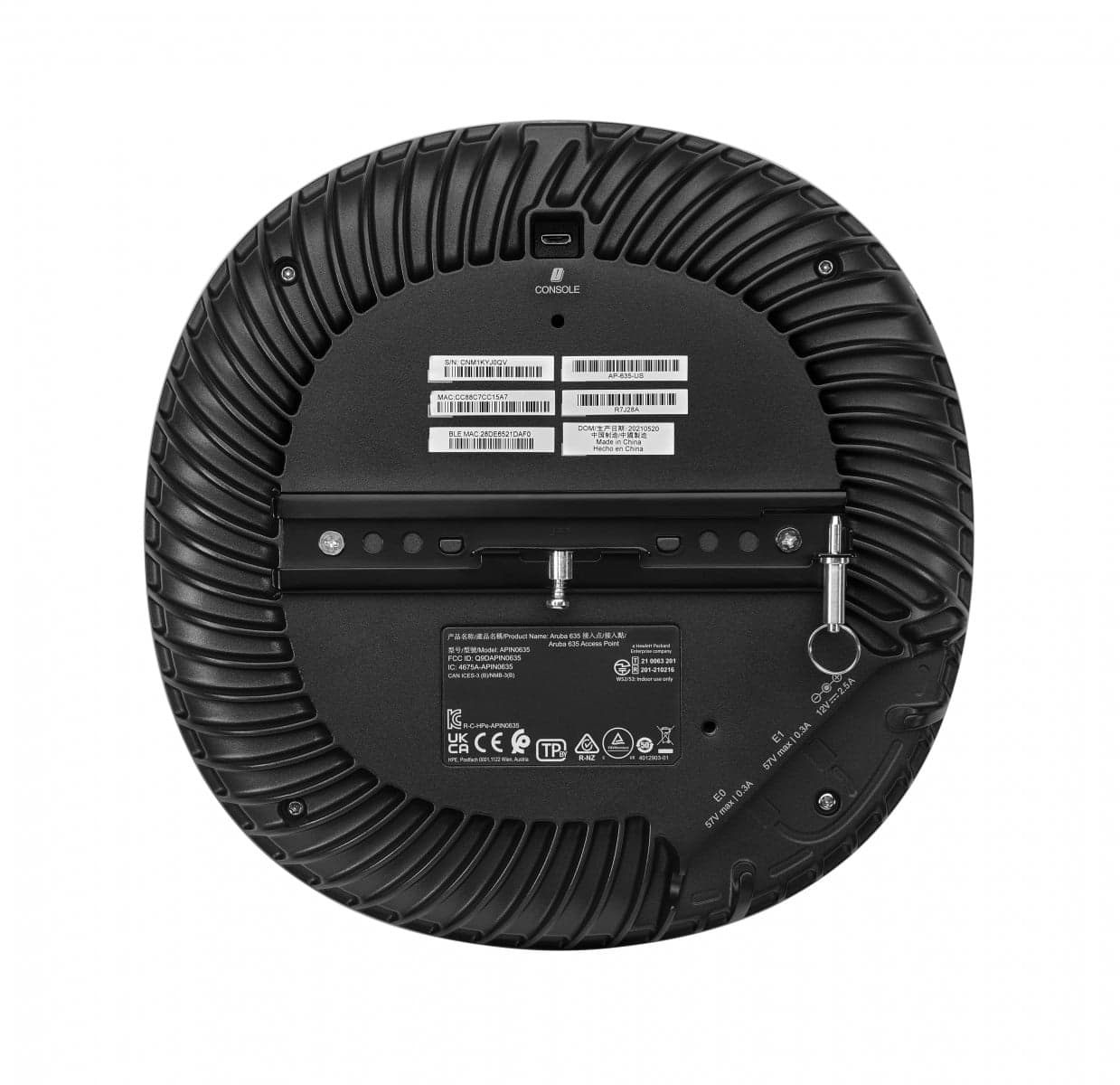 HPE Aruba Networking AP-635 (RW) - Campus - ponto de acesso sem fios - Wi-Fi 6 - Wi-Fi 6E, Bluetooth, ZigBee - 2.4 GHz, 5 GHz, 6 GHz montável no teto (pacote de 5), miniatura 2