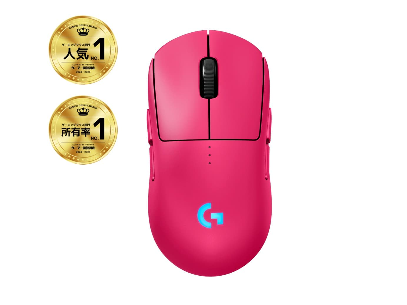 Logitech G PRO 2 - Rato - gaming - destros e canhotos - óptico - 8 botões - sem fios, com cabo - 2.4 GHz, USB - recetor USB Logitech LIGHTSPEED - rosa, miniatura 7