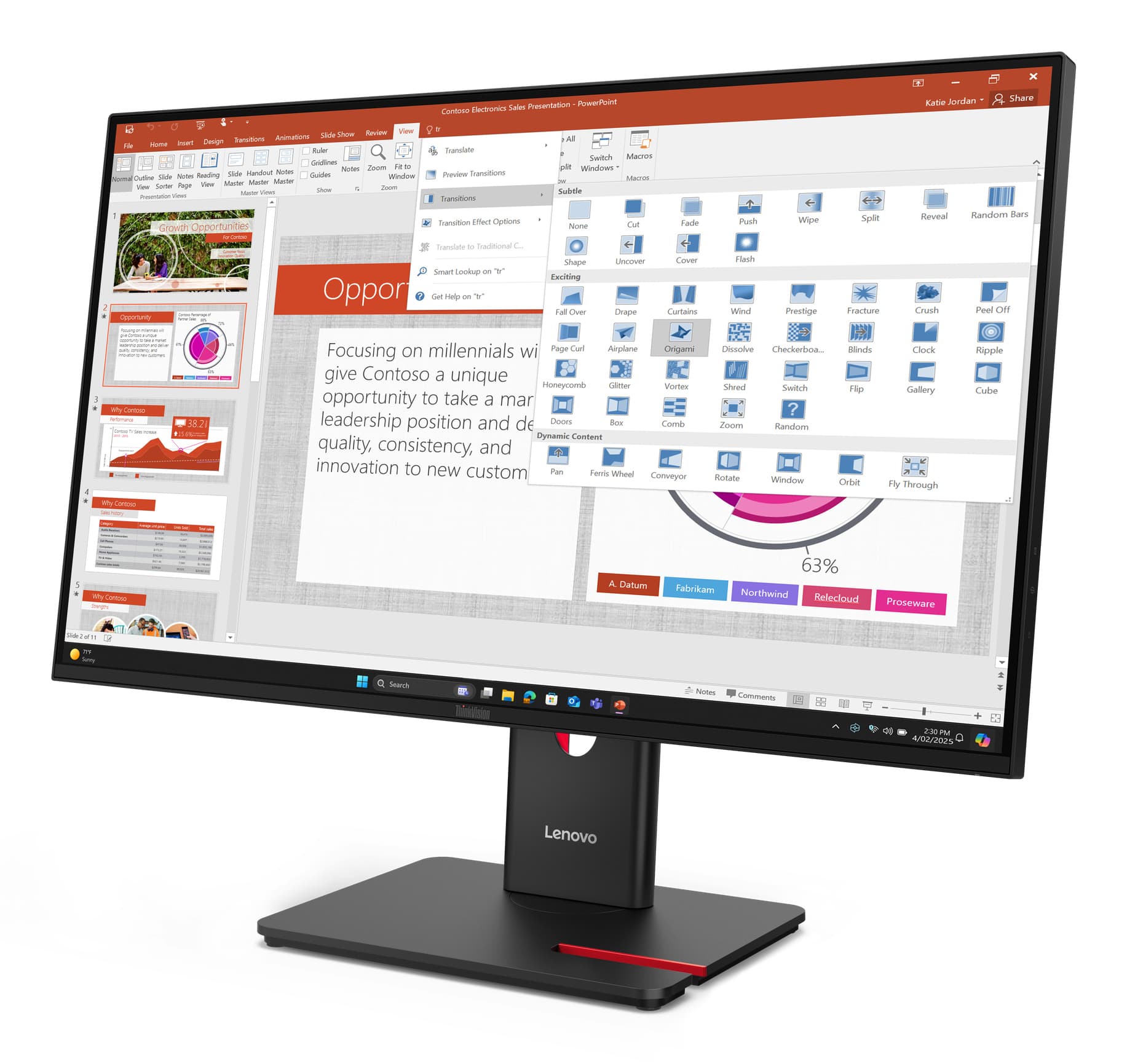 Lenovo ThinkVision T27-40 Monitor, miniatura 2