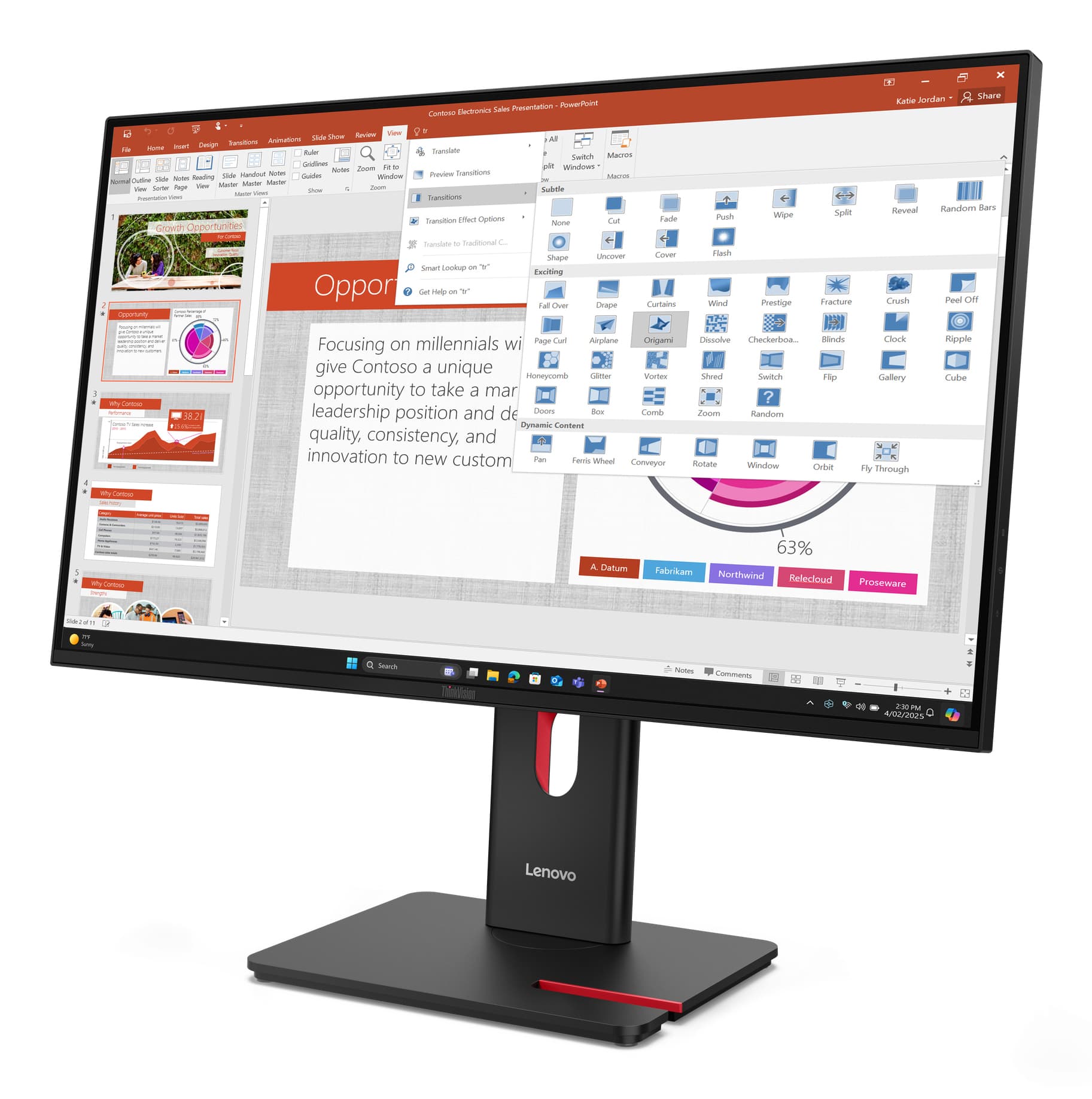 Lenovo ThinkVision T27-40 Monitor, miniatura 3