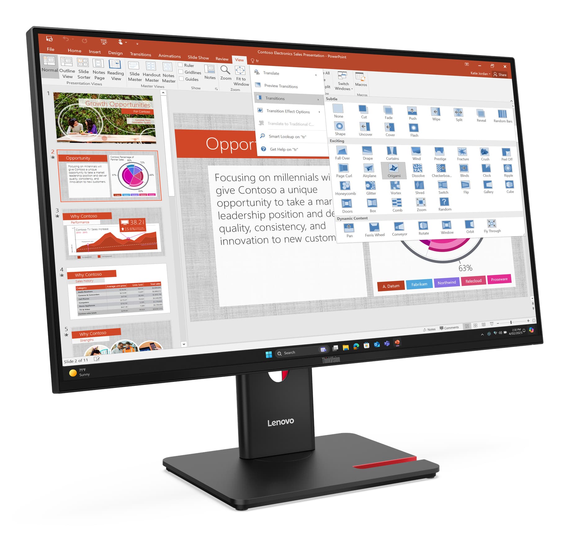 Lenovo ThinkVision T27-40 Monitor, miniatura 4