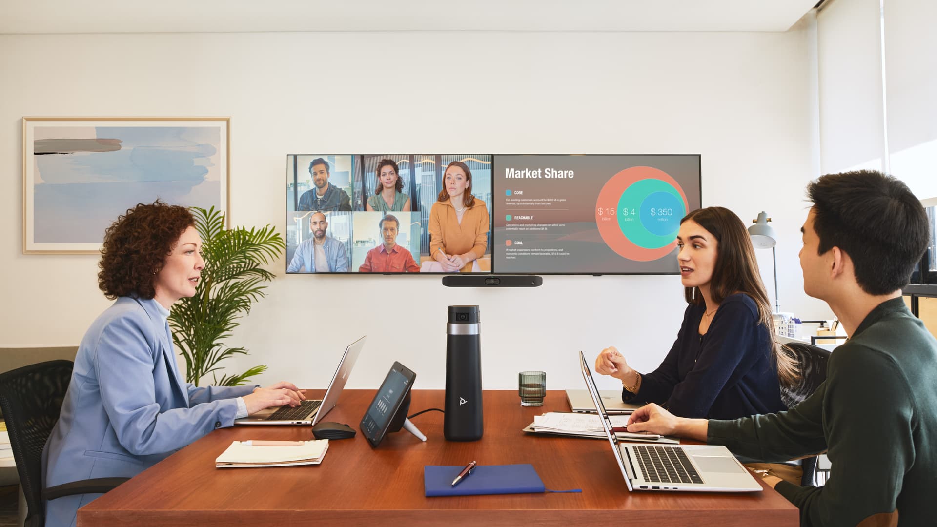 HP Poly Studio X32 All-In-One Video Bar No Power Supply, miniatura 4