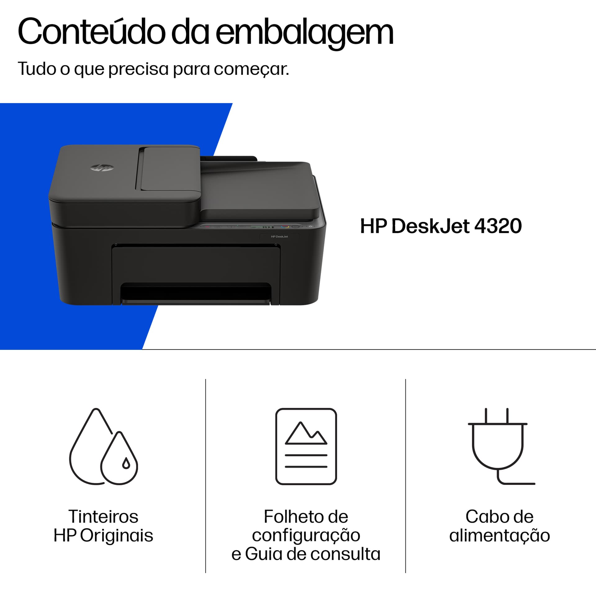 HP DeskJet 4320 Sem fios All-in-One Cor Impressora, Instant Ink., miniatura 5