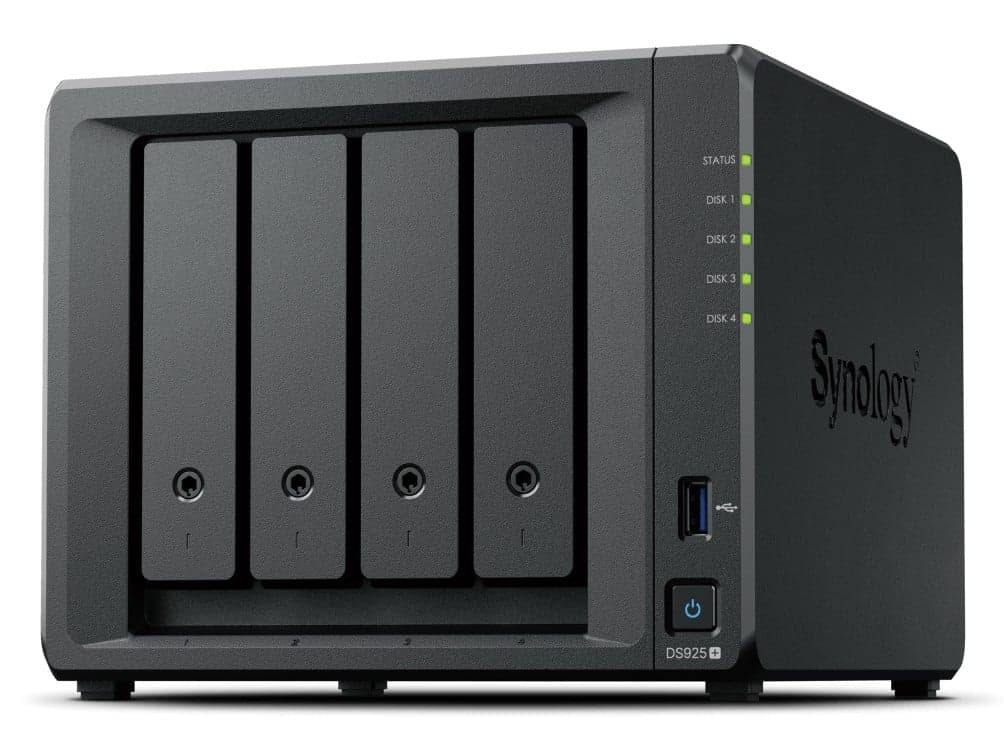 Synology Disk Station DS925+ - Servidor NAS - 4 baias - SATA-600 / NVMe - HDD - RAID (expansão de disco rígido) JBOD, 0, 1, 5, 6, 10 - RAM 4 GB - 2.5 Gigabit Ethernet - iSCSI assistência, miniatura 1