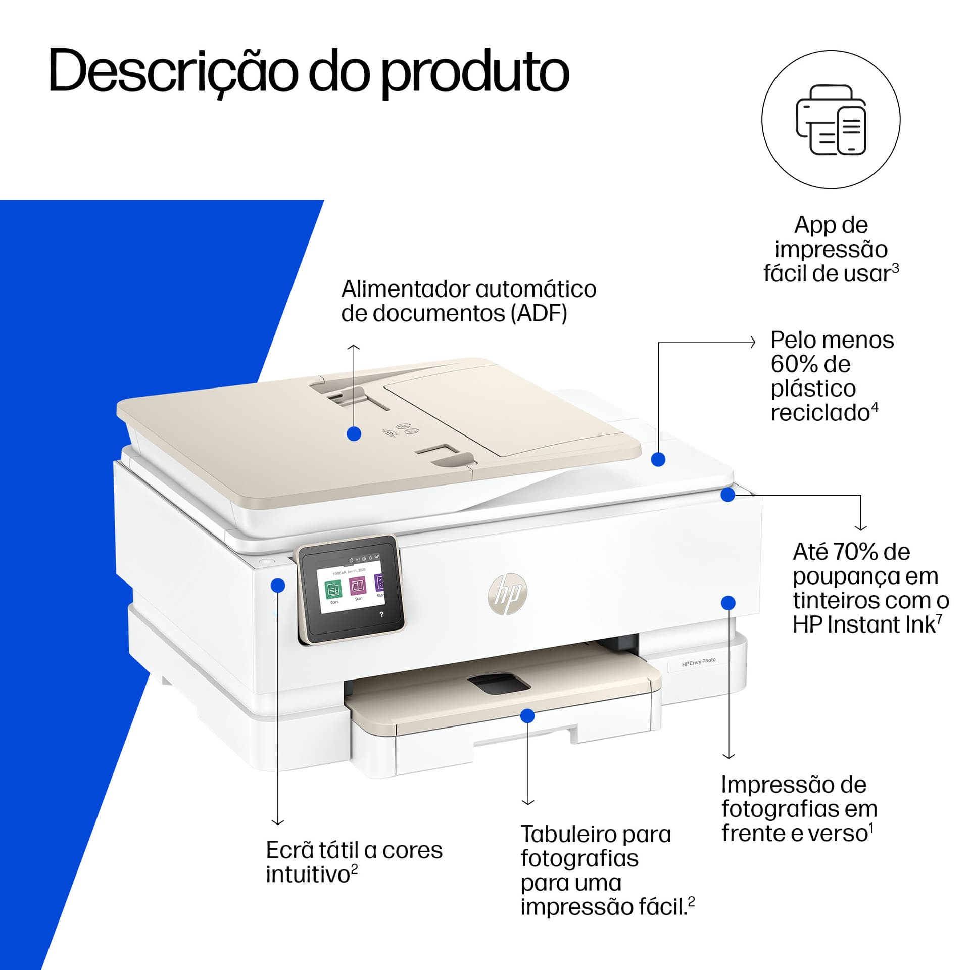 HP ENVY Photo Envy 7930 All-in-One Cor Impressora, miniatura 3