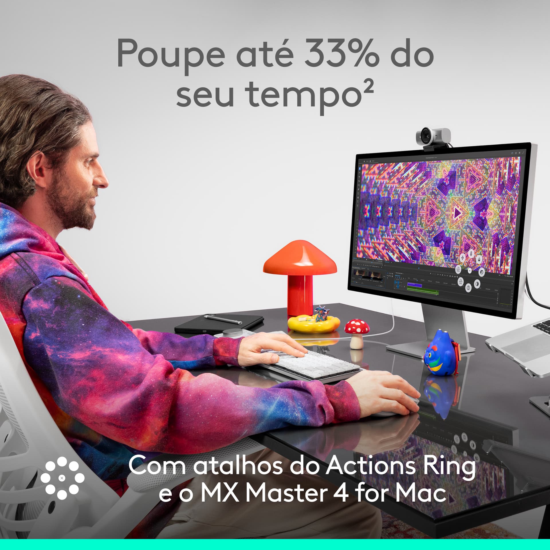 Logitech MX Master 4 for Mac, rato ergonómico com Bluetooth com feedback tátil de desempenho avançado, deslocamento ultrarrápido, carregamento por USB-C , MacOS, iPadOS, Windows - preto sideral, miniatura 8
