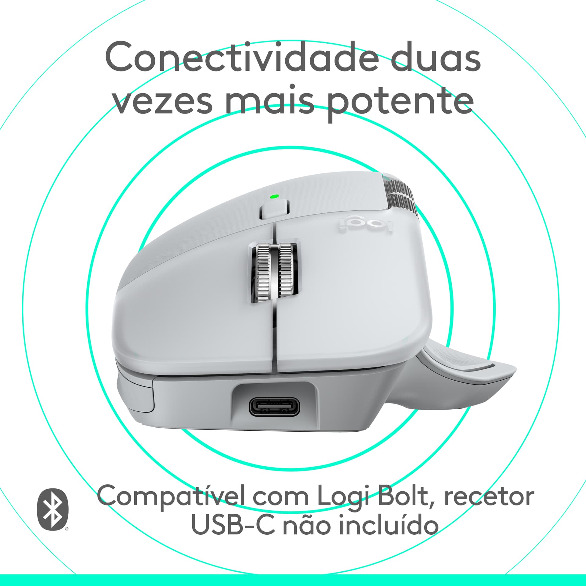 Logitech MX Master 4 for Mac, rato ergonómico com Bluetooth com feedback tátil de desempenho avançado, deslocamento ultrarrápido, carregamento por USB-C , MacOS, iPadOS, Windows - branco prateado, miniatura 12