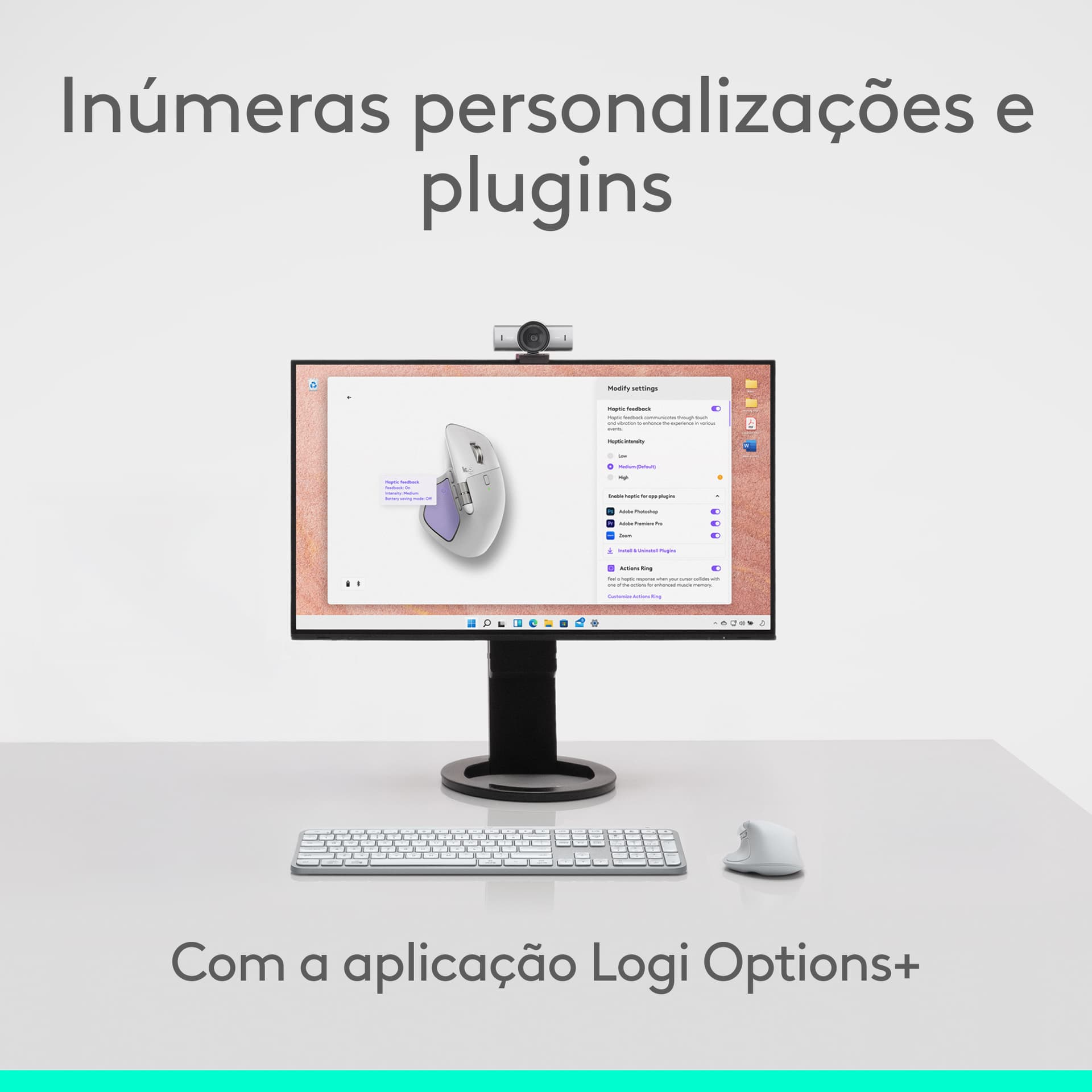 Logitech MX Master 4 for Mac, rato ergonómico com Bluetooth com feedback tátil de desempenho avançado, deslocamento ultrarrápido, carregamento por USB-C , MacOS, iPadOS, Windows - branco prateado, miniatura 14