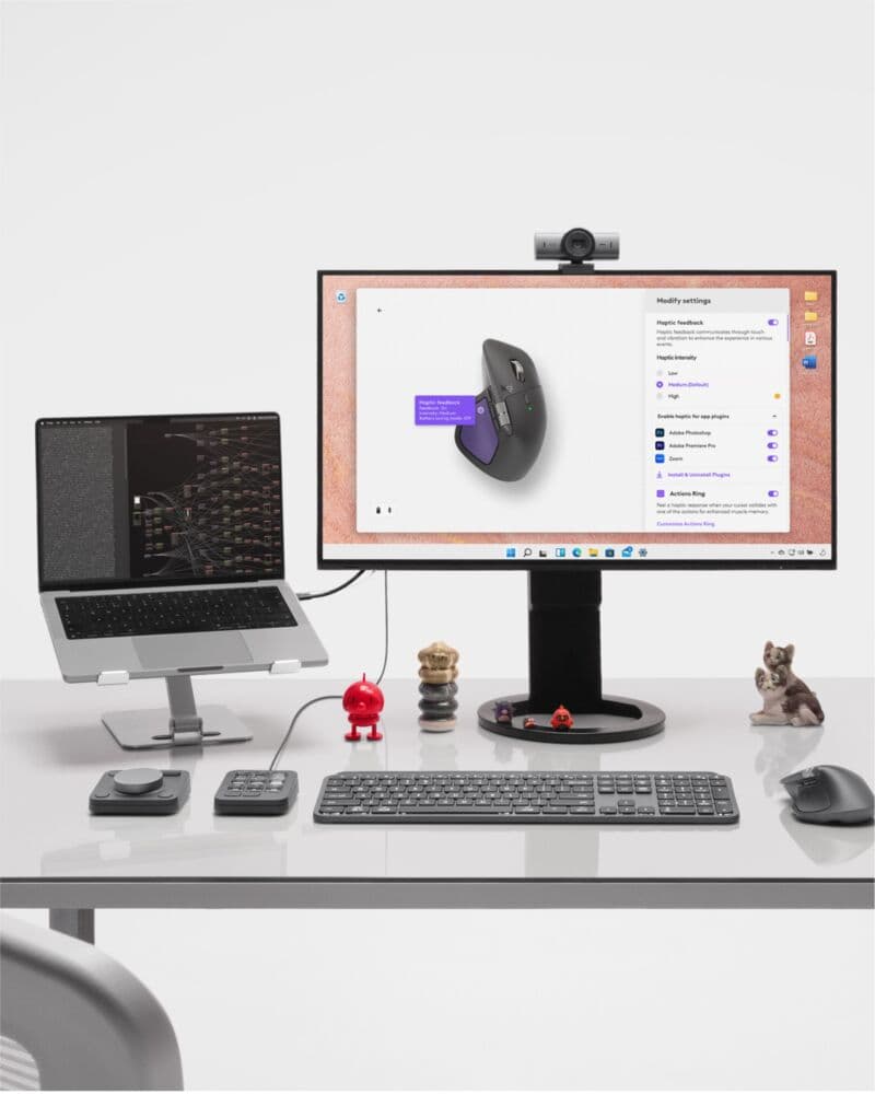 Logitech MX Master 4, rato ergonómico sem fios com feedback tátil de desempenho avançado, deslocamento ultrarrápido, carregamento por USB-C , Bluetooth, Windows, MacOS - cinzento claro, miniatura 12