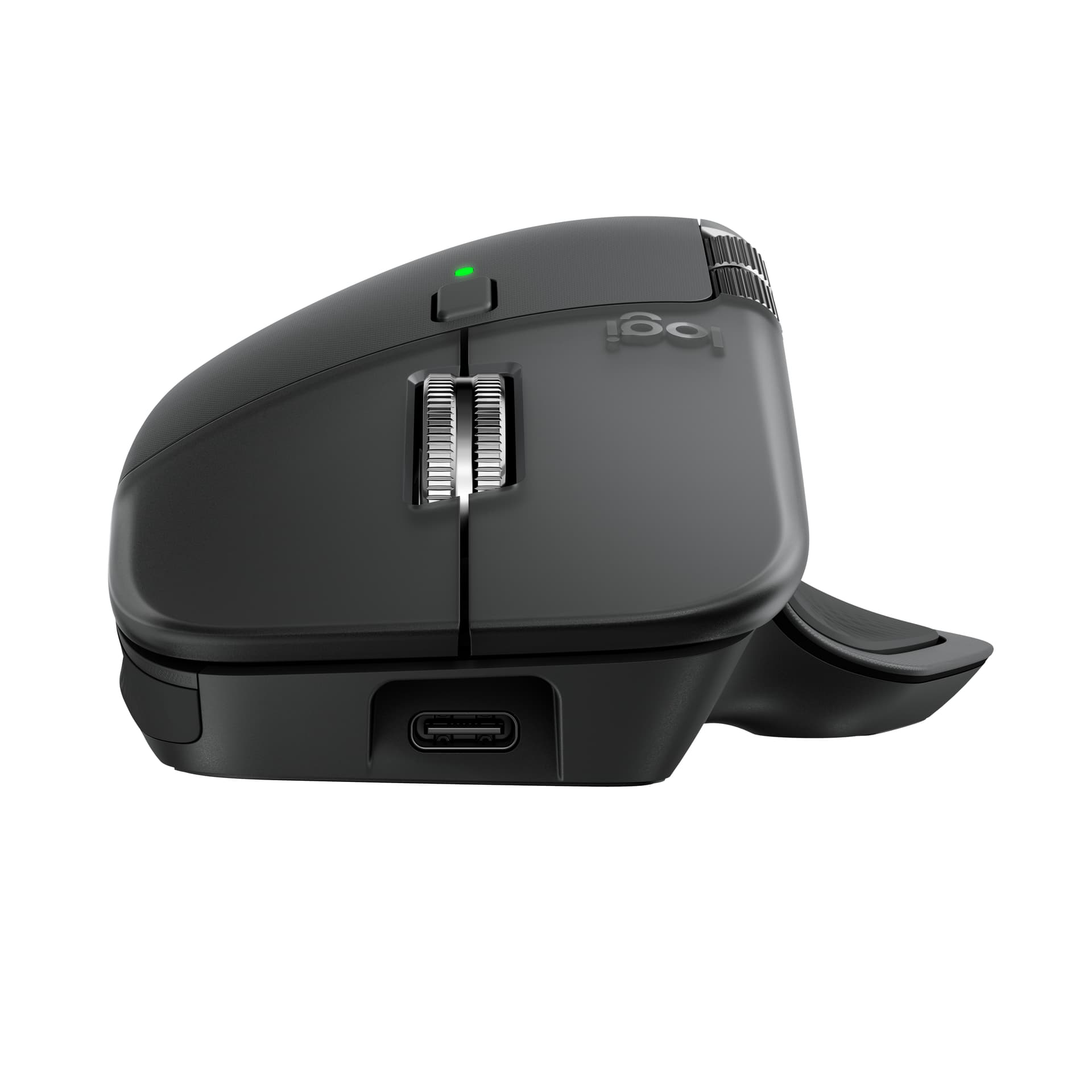 Logitech MX Master 4, rato ergonómico sem fios com feedback tátil de desempenho avançado, deslocamento ultrarrápido, carregamento por USB-C , Bluetooth, Windows, MacOS - cinzento claro, miniatura 3
