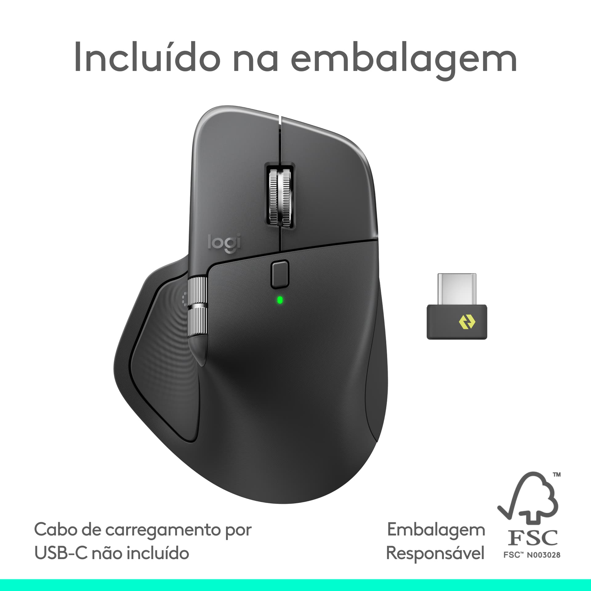Logitech MX Master 4, rato ergonómico sem fios com feedback tátil de desempenho avançado, deslocamento ultrarrápido, carregamento por USB-C , Bluetooth, Windows, MacOS - cinzento claro, miniatura 25