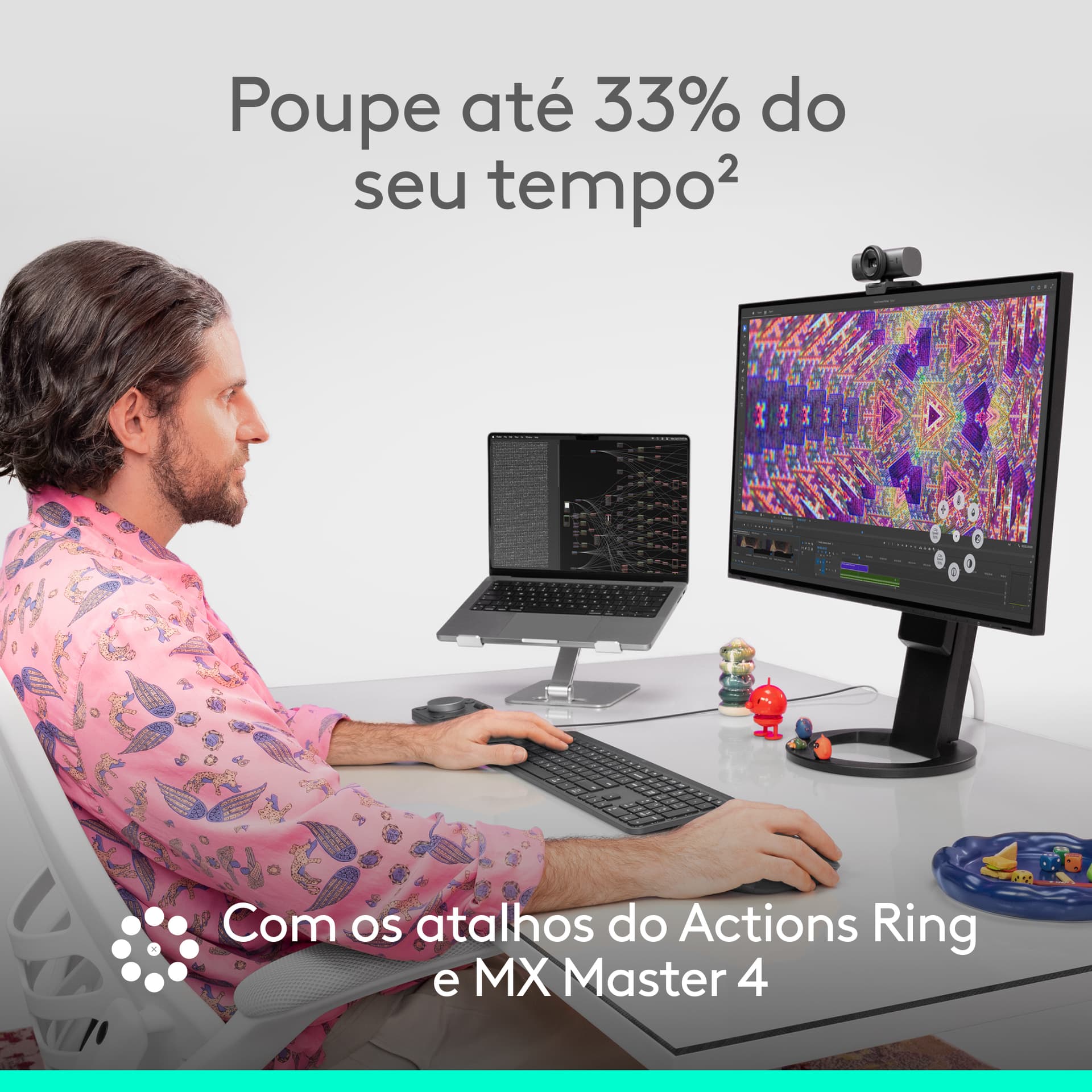 Logitech MX Master 4, rato ergonómico sem fios com feedback tátil de desempenho avançado, deslocamento ultrarrápido, carregamento por USB-C , Bluetooth, Windows, MacOS - grafite, miniatura 11