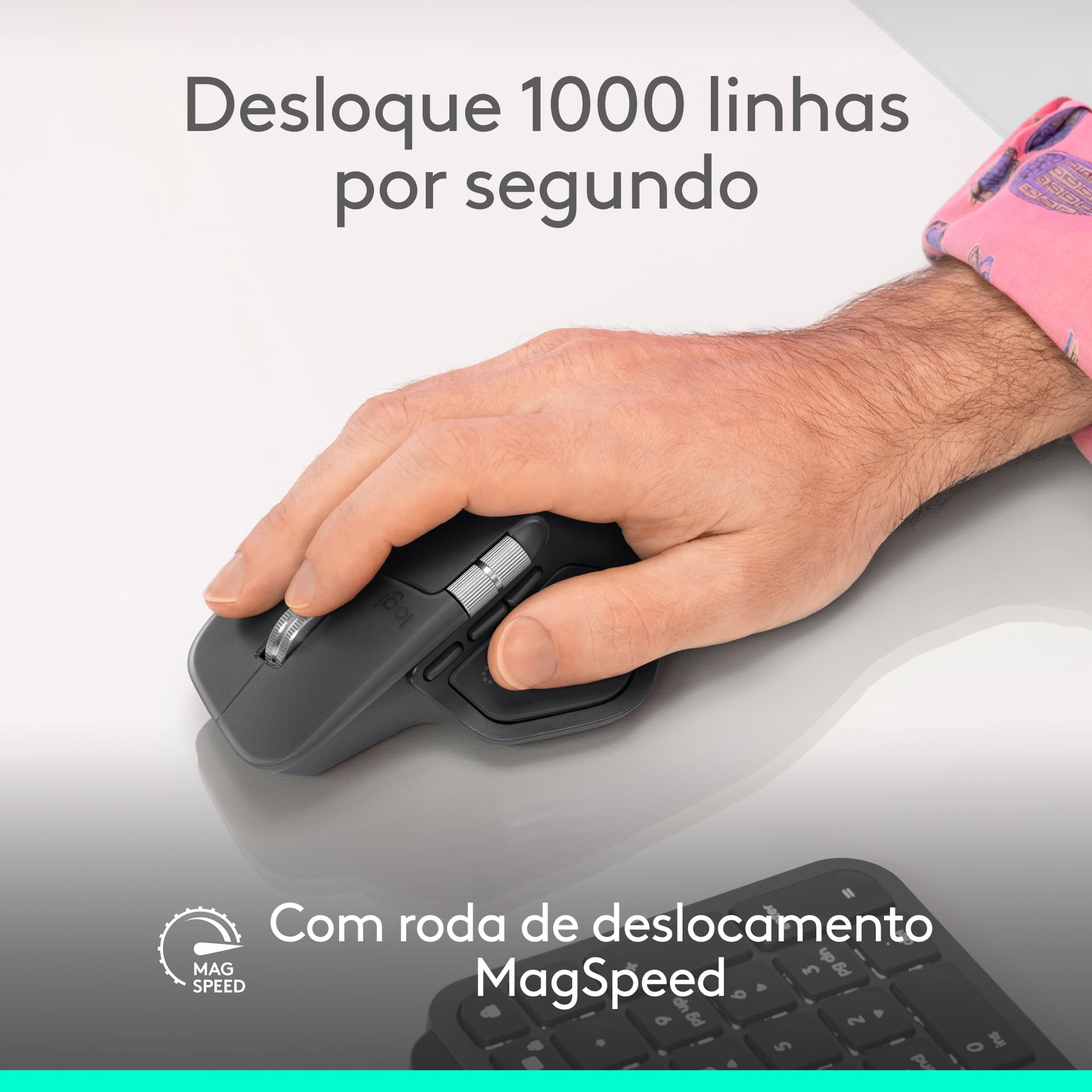 Logitech MX Master 4, rato ergonómico sem fios com feedback tátil de desempenho avançado, deslocamento ultrarrápido, carregamento por USB-C , Bluetooth, Windows, MacOS - grafite, miniatura 12