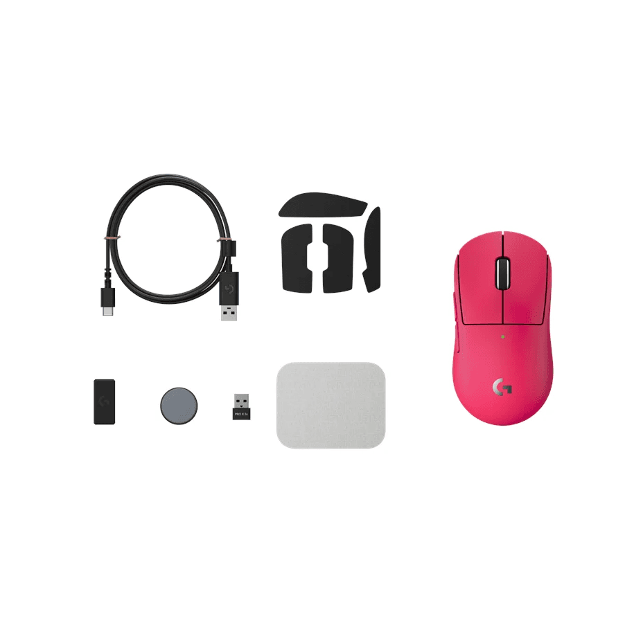 Logitech G PRO X SUPERLIGHT 2C - Rato - gaming - 5 botões - sem fios, com cabo - 2.4 GHz, USB - recetor USB Logitech LIGHTSPEED - rosa, miniatura 4