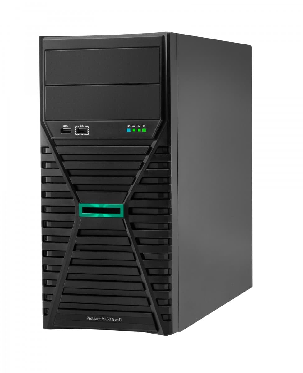 HPE ProLiant ML30 Gen11 - Servidor - torre 4U - 1 via - 1 x Xeon 6315P / até 5.2 GHz - RAM 32 GB - SATA - não hot-swap 3.5" compartimento(s) - HDD 2 x 1 TB - Gigabit Ethernet - monitor: nenhum, miniatura 2