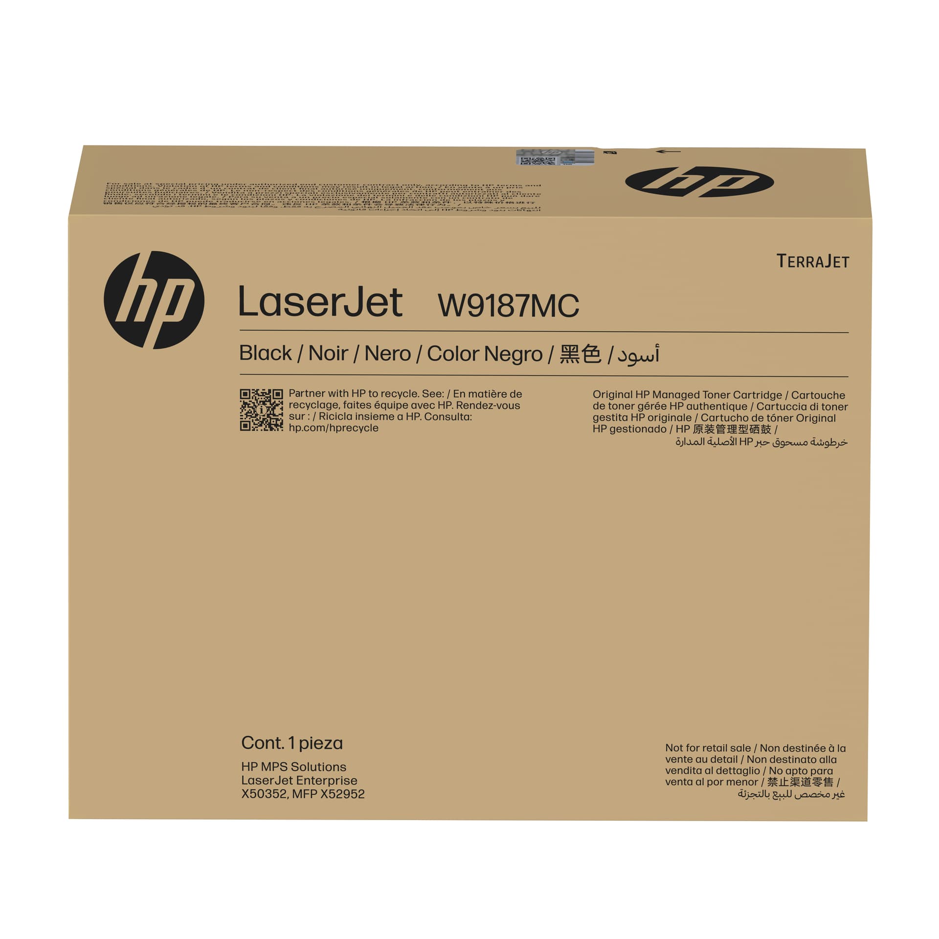 HP Toner LaserJet Preto Managed W9187MC, miniatura 1