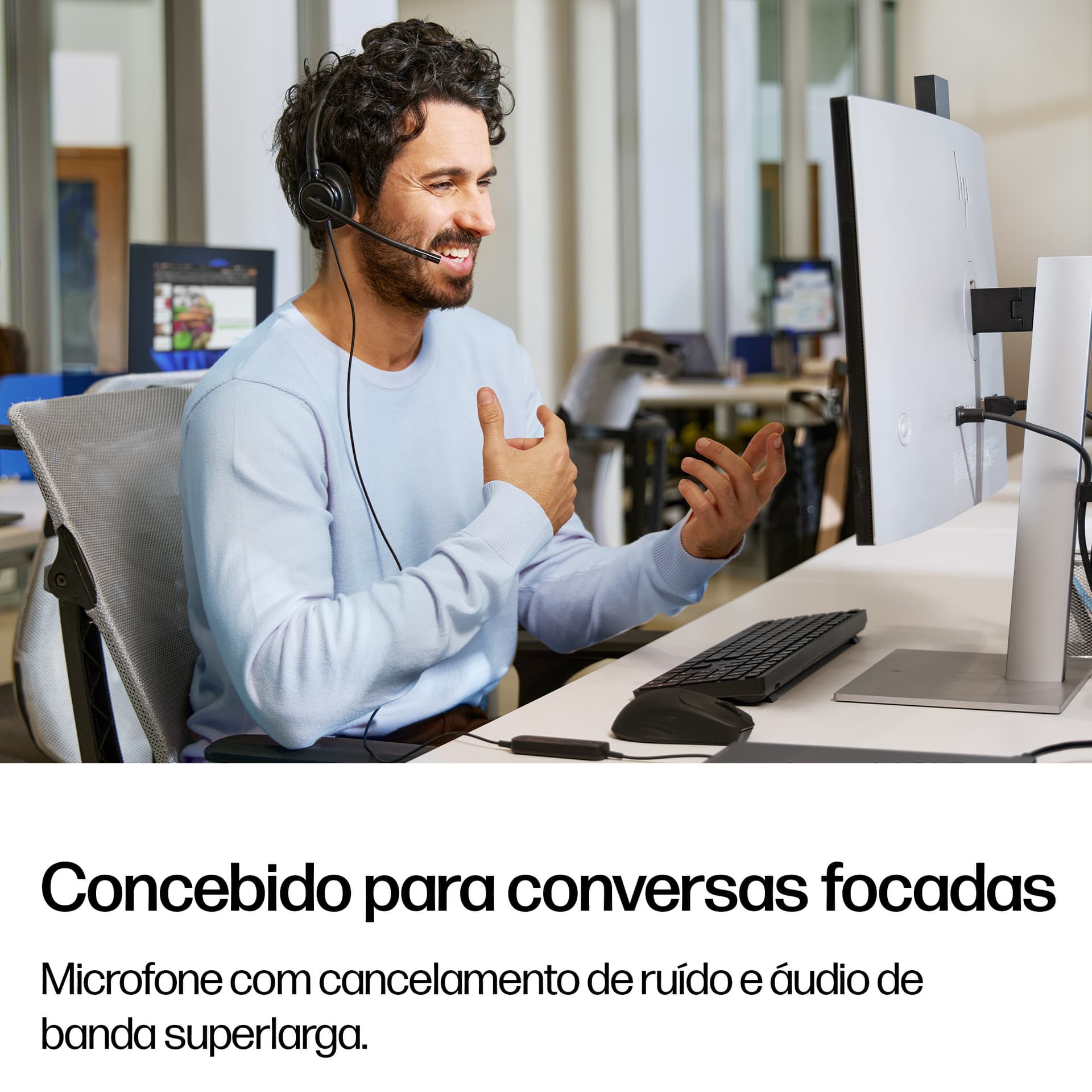 HP Poly Headset estéreo USB com fios Mission 425, miniatura 6