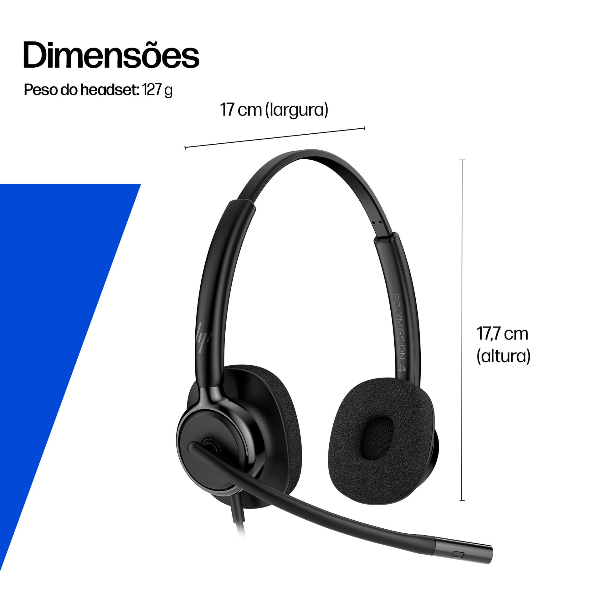 HP Poly Headset monaural USB com fios Mission 415, miniatura 4