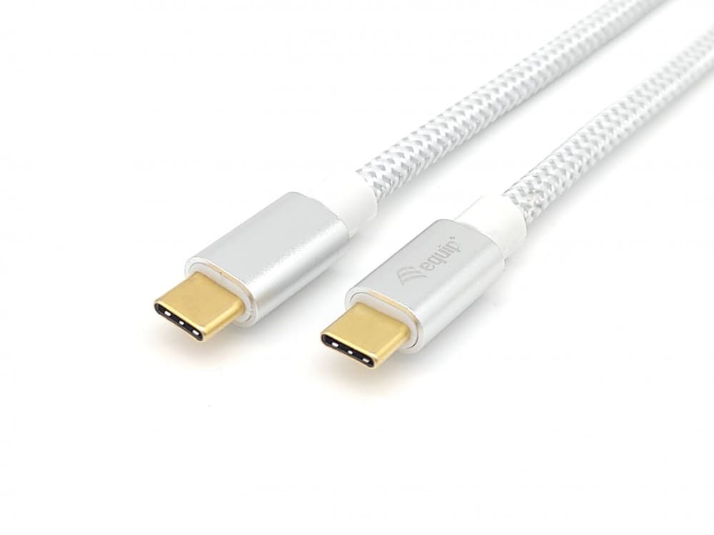 EQUIP CABO USB 3.2 GEN 2 C TO C CABLE M/M 10G TRANSFER 5A 100W 1.0MT WHITE, miniatura 2