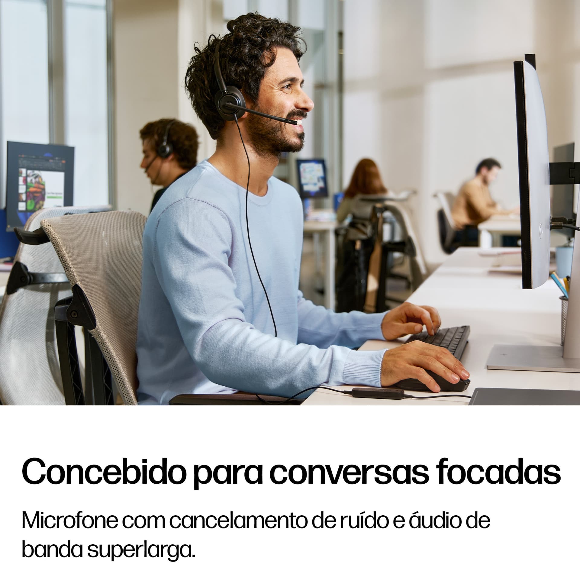 HP Poly Headset estéreo USB com fios Mission 425 Classic, miniatura 7