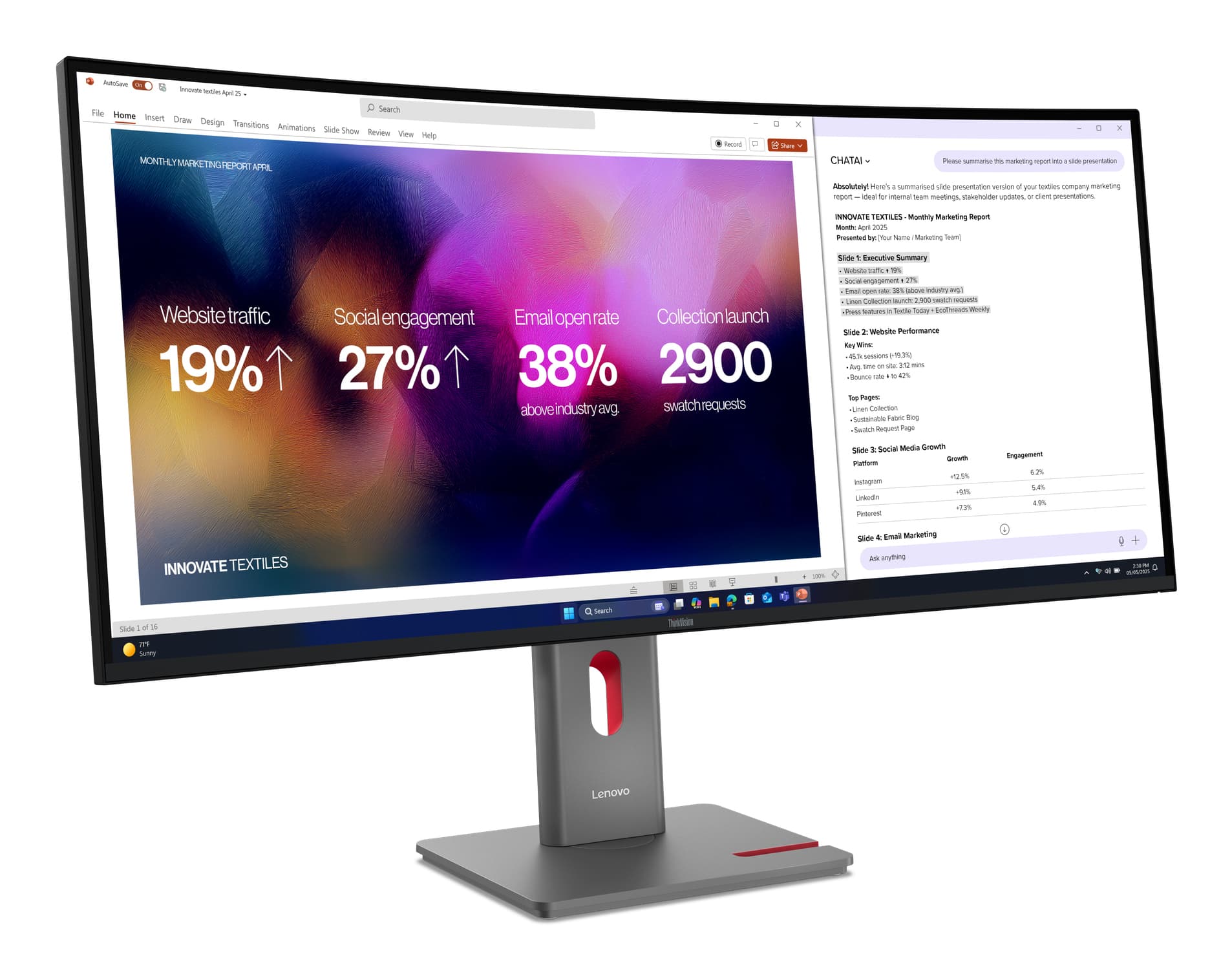 Lenovo ThinkVision P40WD-40 Monitor, miniatura 2