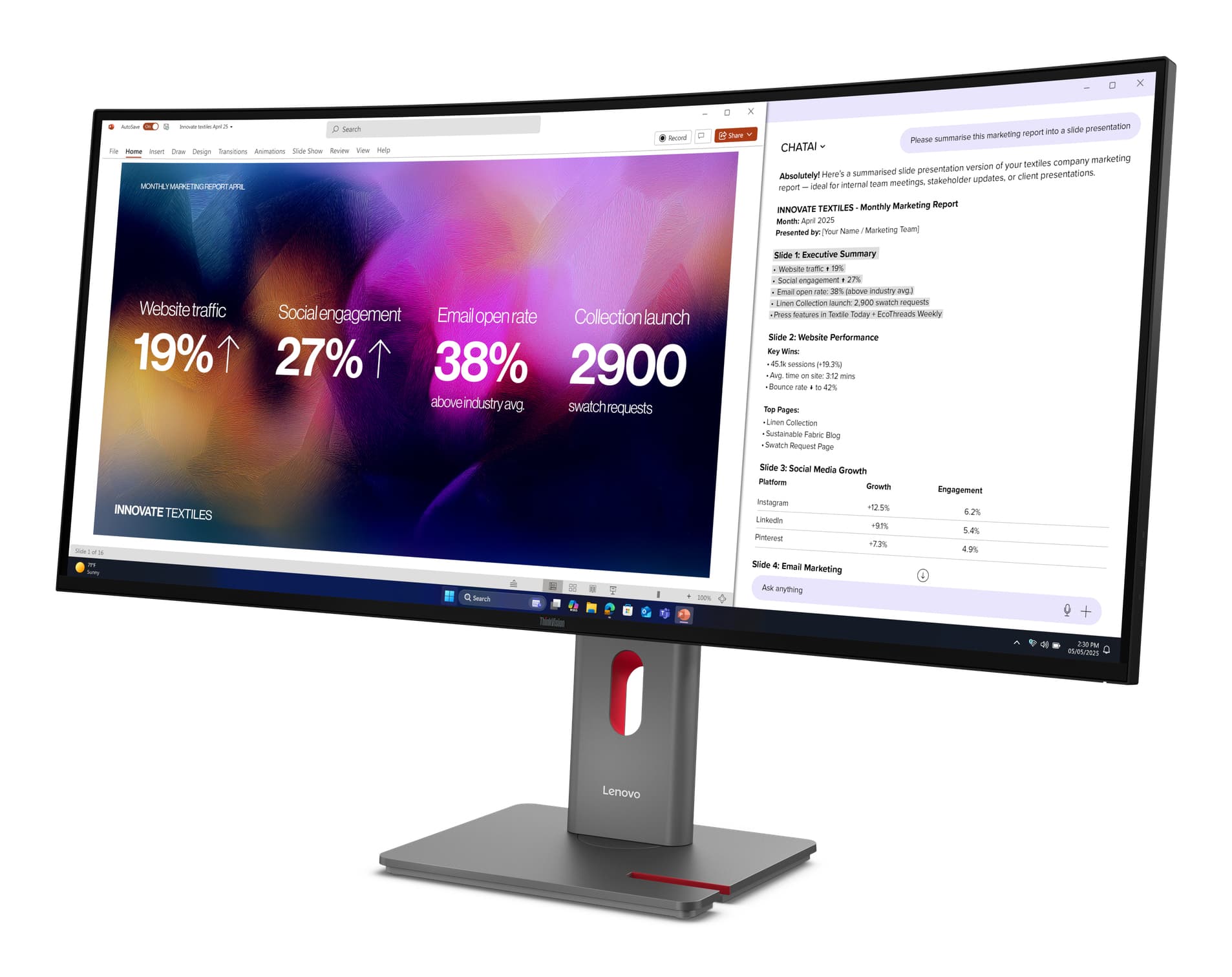 Lenovo ThinkVision P40WD-40 Monitor, miniatura 3
