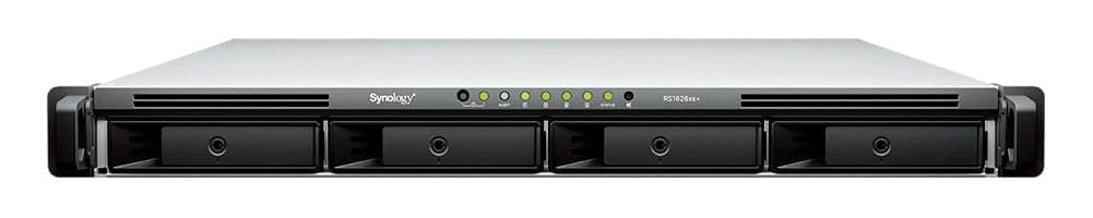 Synology RackStation RS1626xs+ - Servidor NAS - 4 baias - montável em bastidor - SATA 6Gb/s - RAID (expansão de disco rígido) RAID F1, JBOD, 0, 1, 5, 6, 10 - RAM 16 GB - 10 Gigabit Ethernet - iSCSI assistência - 1U, miniatura 7